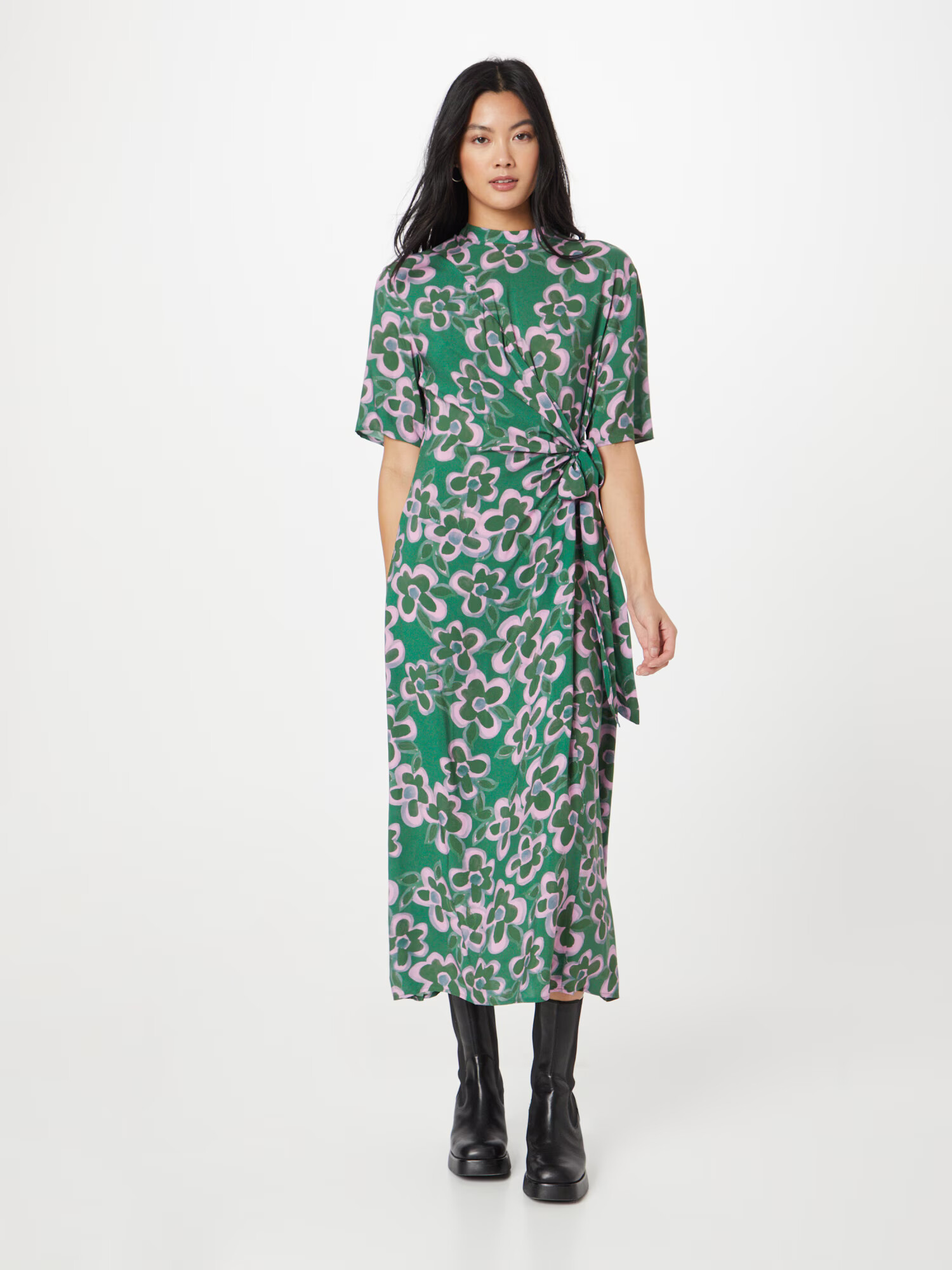 Nasty Gal Rochie verde iarbă / roz eozină - Pled.ro