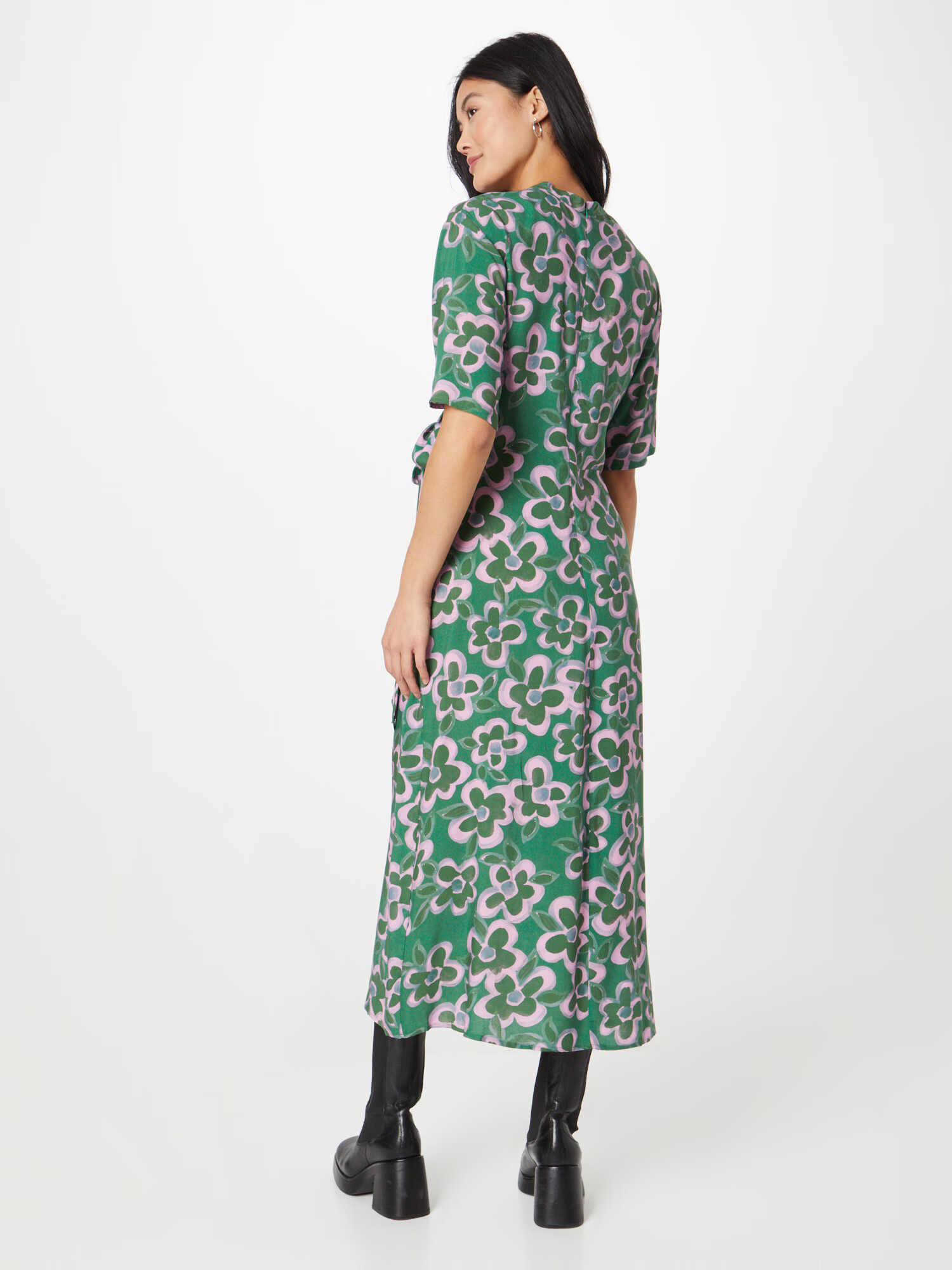 Nasty Gal Rochie verde iarbă / roz eozină - Pled.ro