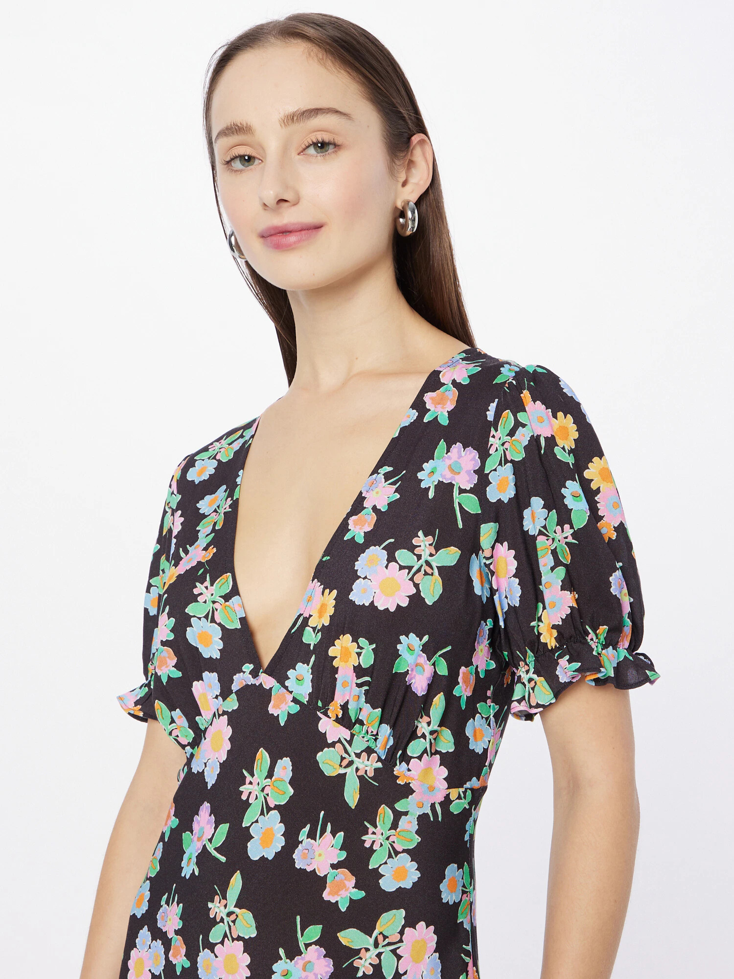 Nasty Gal Rochie verde mentă / portocaliu / roz pal / negru - Pled.ro