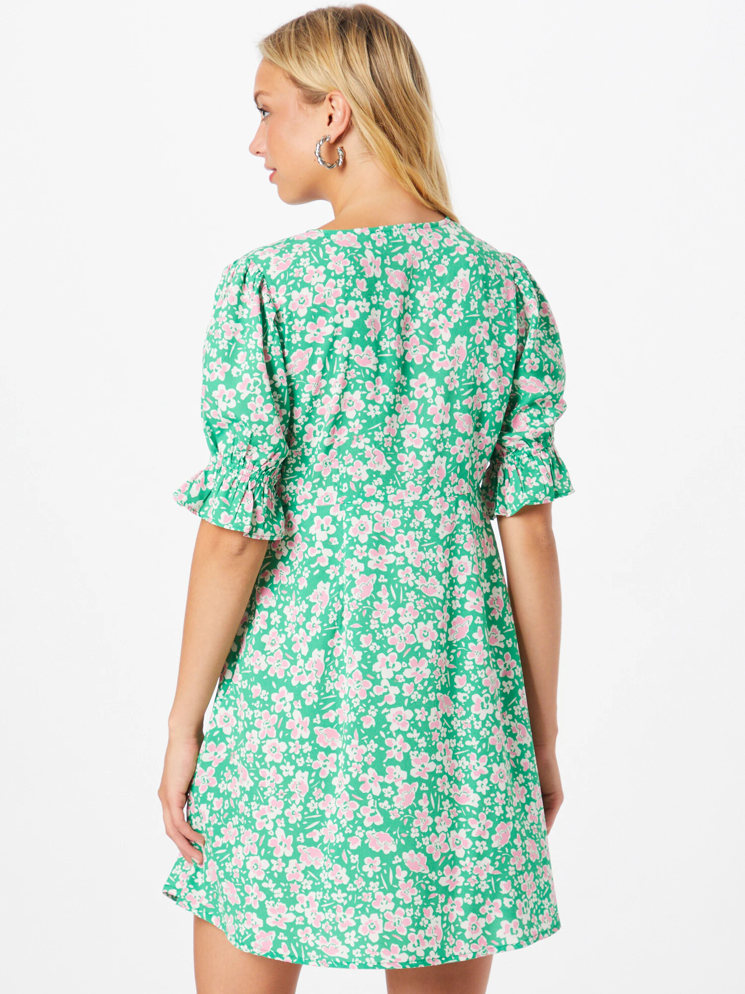 Nasty Gal Rochie verde / roz / alb - Pled.ro