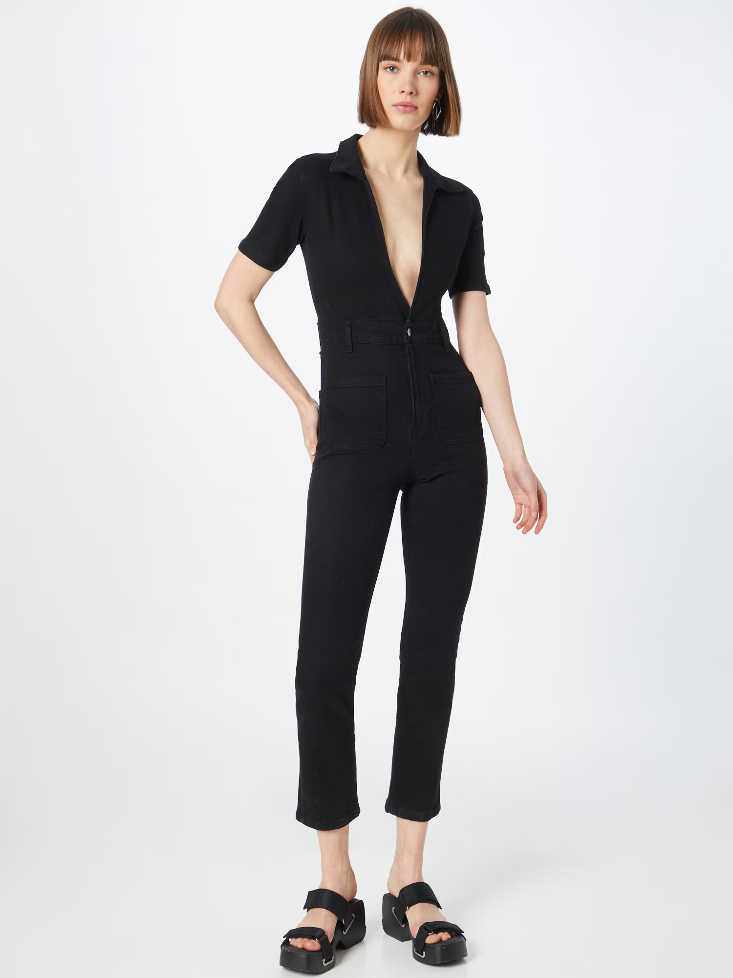 Nasty Gal Salopeta negru denim - Pled.ro