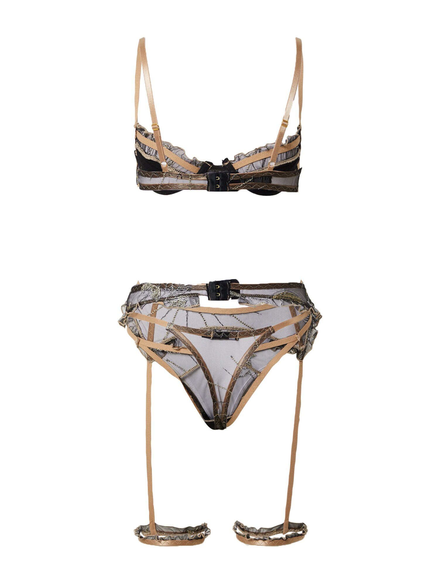 Nasty Gal Seturi de lenjerie 'Celestial Star' auriu / negru - Pled.ro