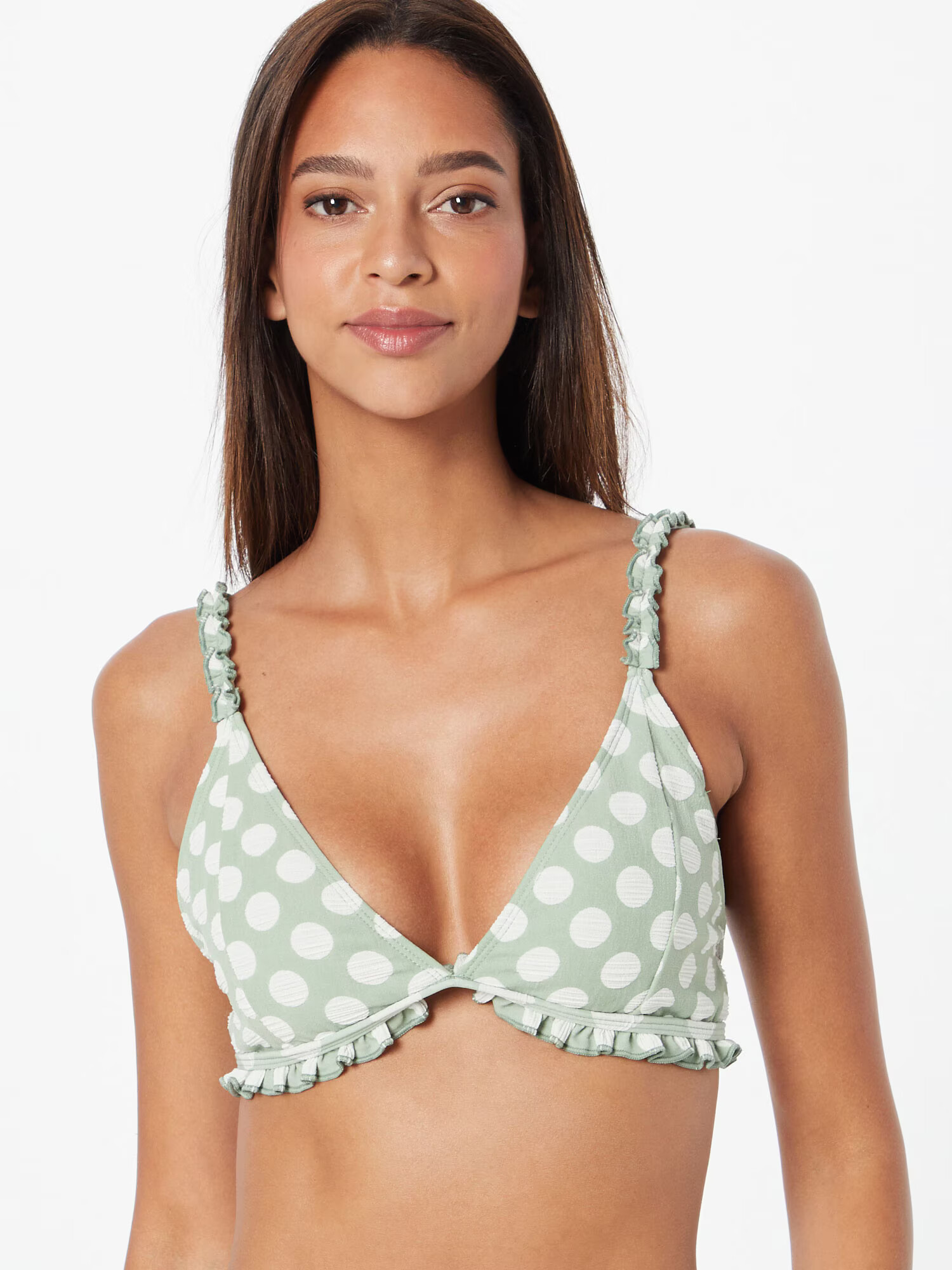 Nasty Gal Sutien costum de baie verde pastel / alb - Pled.ro