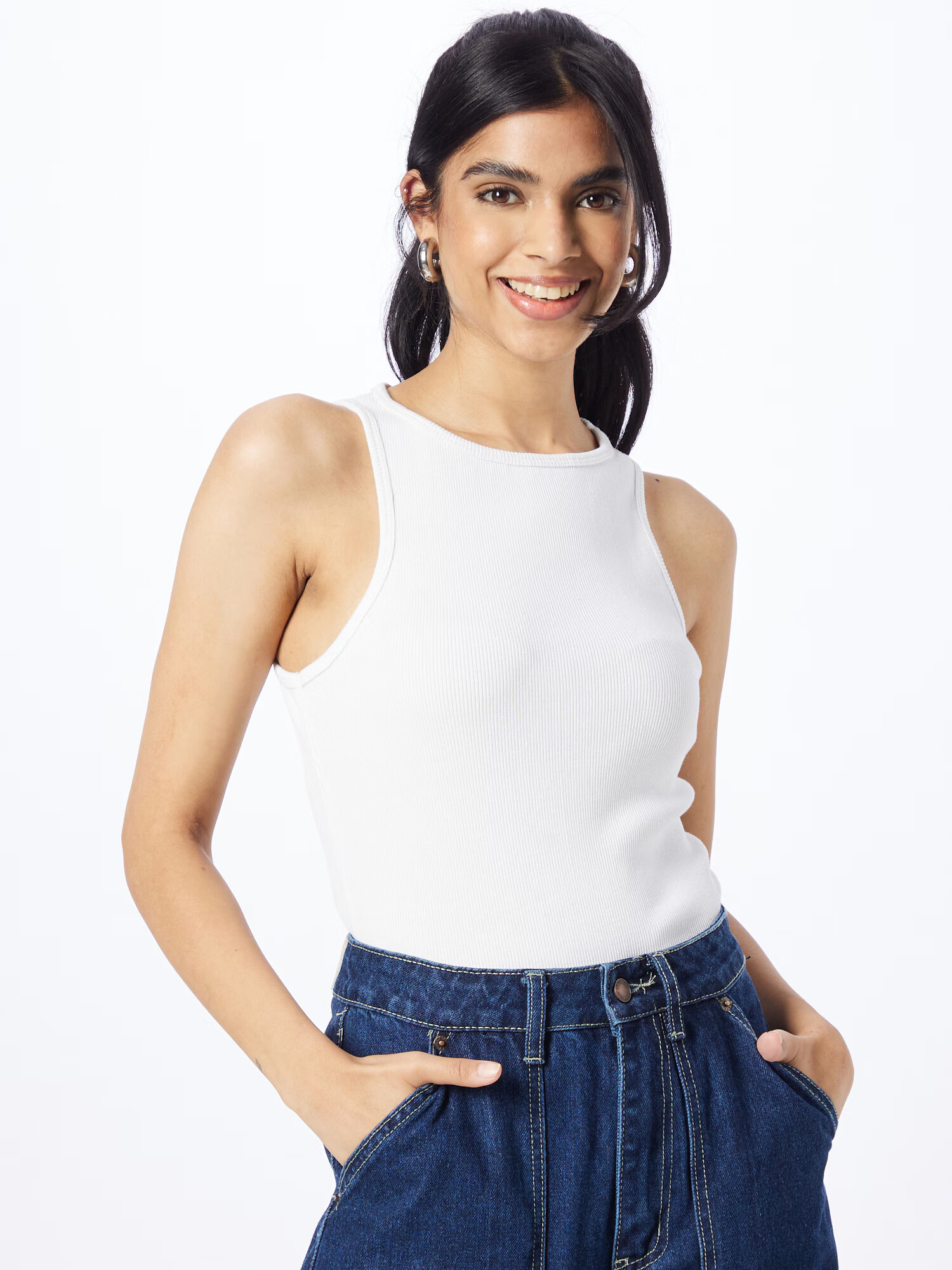 Nasty Gal Top alb - Pled.ro