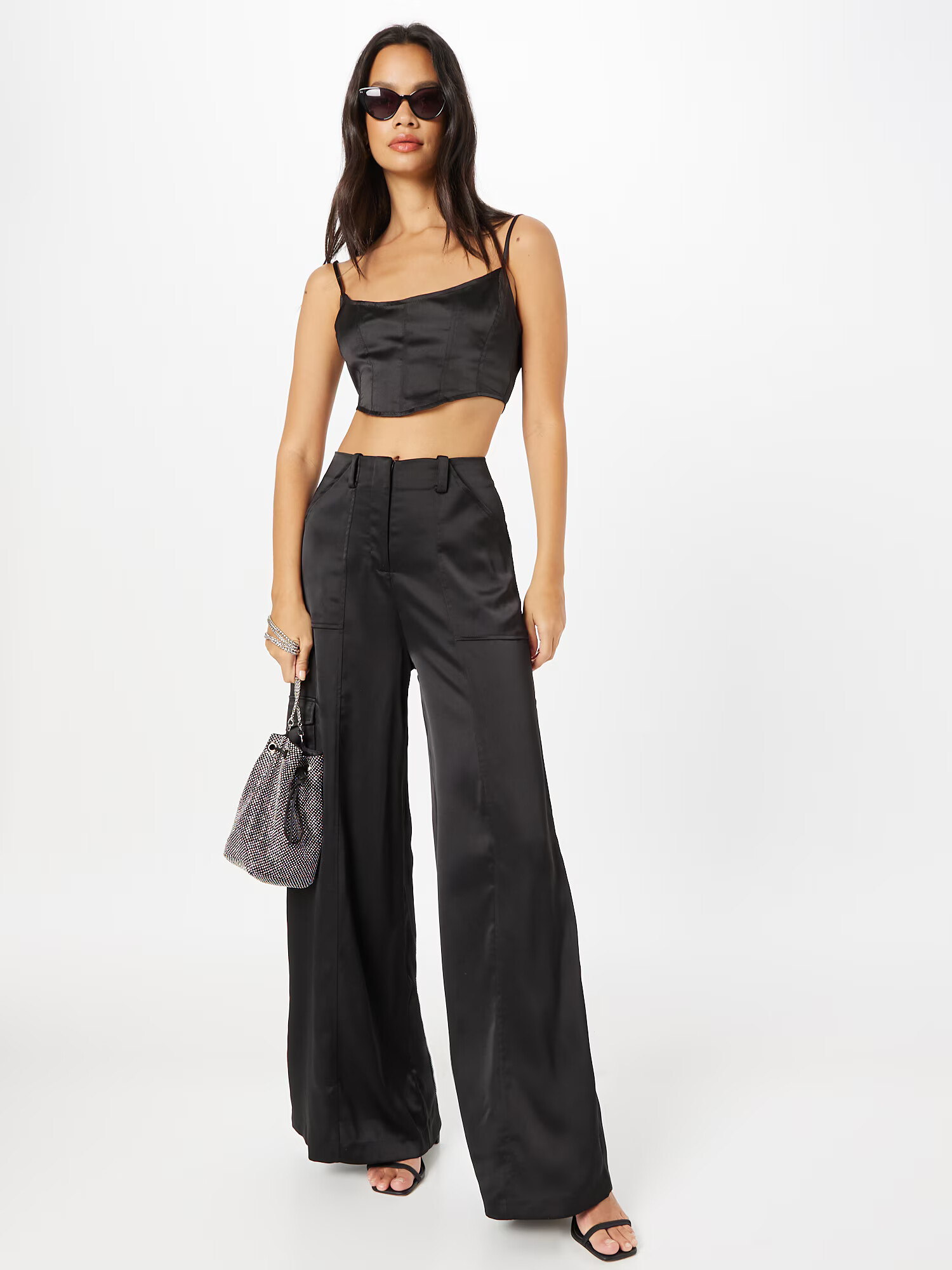 Nasty Gal Top negru - Pled.ro