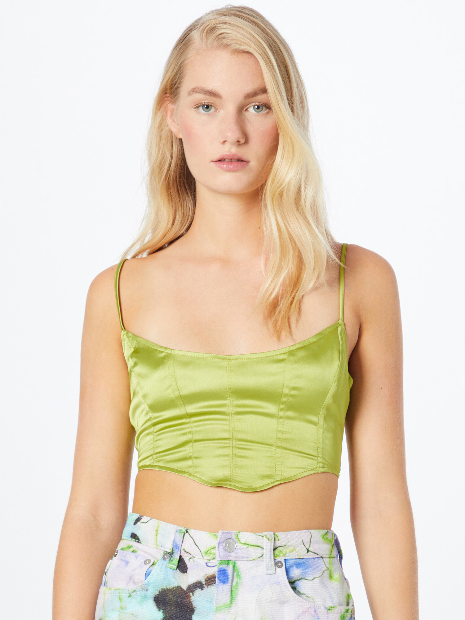 Nasty Gal Top verde limetă - Pled.ro