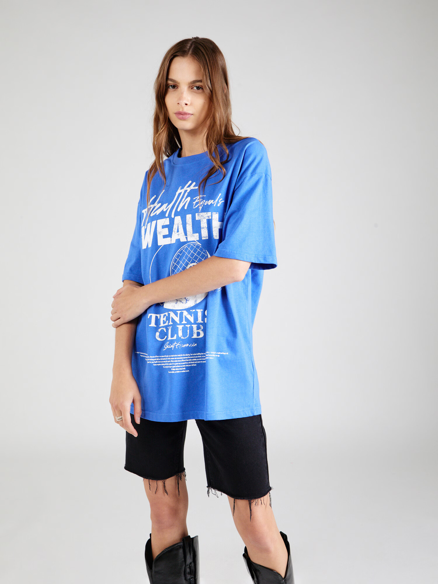 Nasty Gal Tricou albastru / alb - Pled.ro