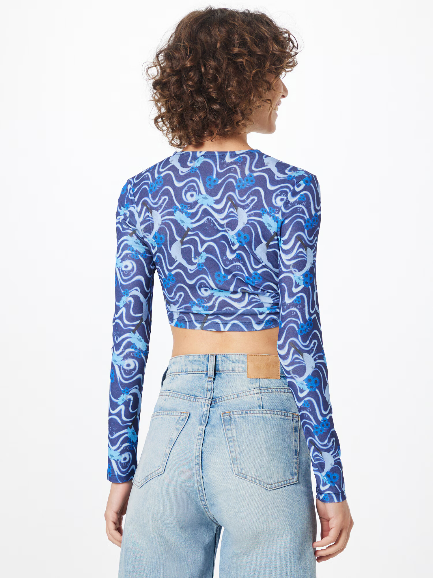 Nasty Gal Tricou albastru / bleumarin / alb - Pled.ro