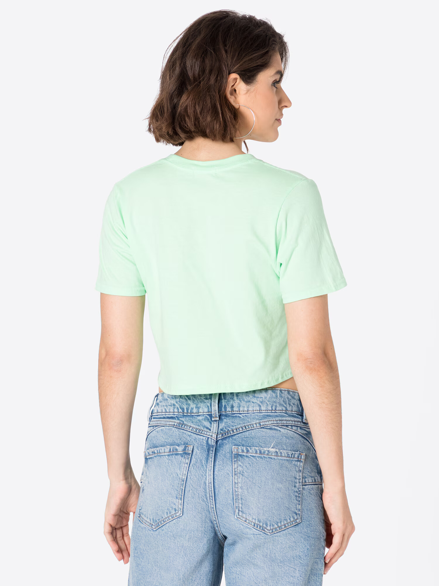 Nasty Gal Tricou albastru deschis / verde deschis / alb - Pled.ro