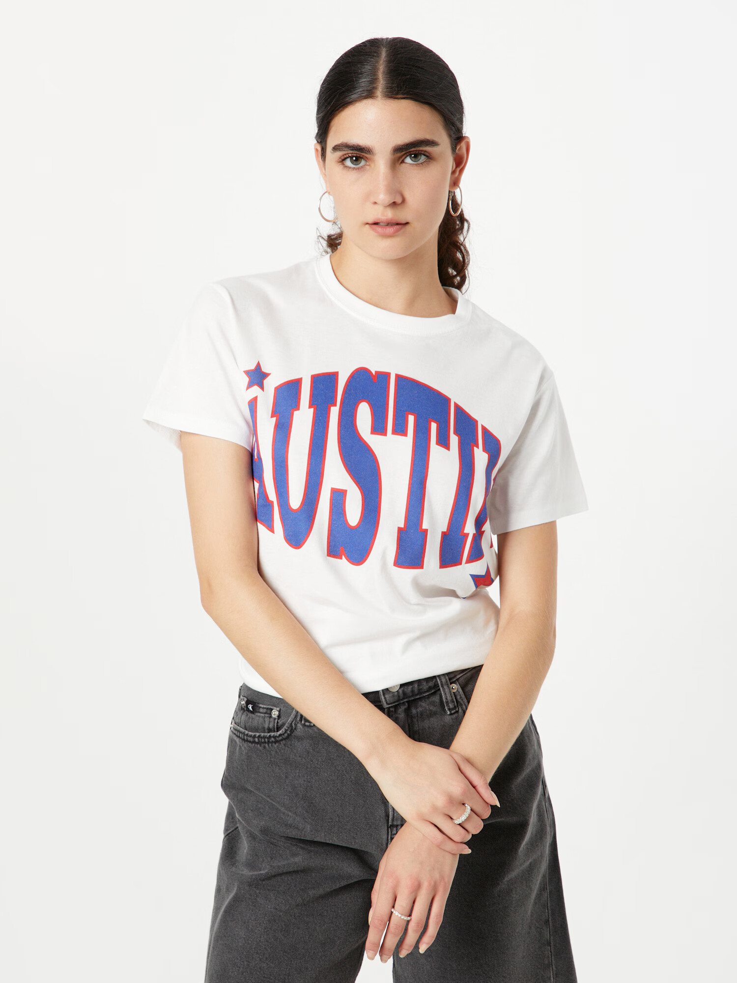 Nasty Gal Tricou albastru / roșu / alb murdar - Pled.ro