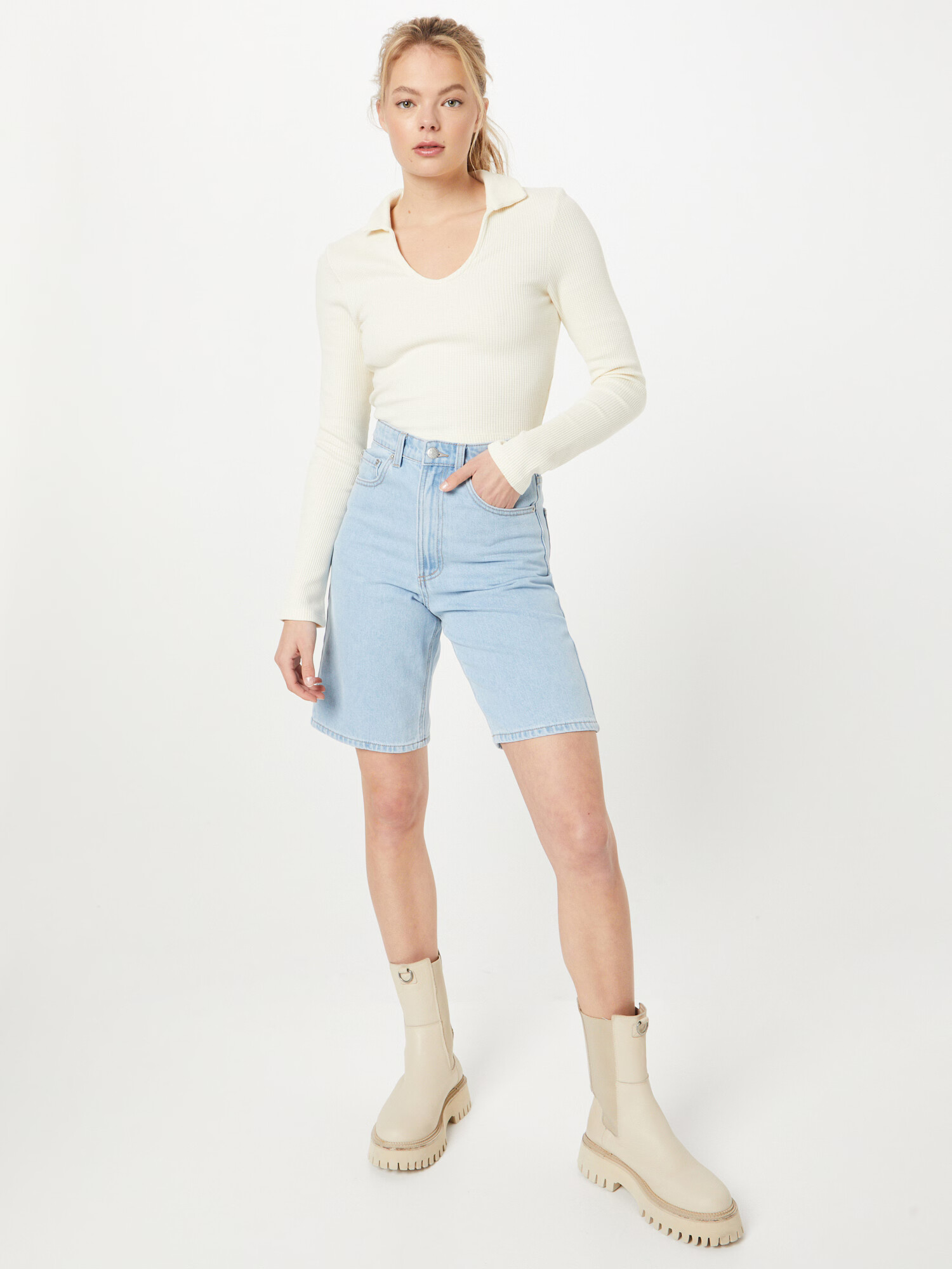 Nasty Gal Tricou ecru - Pled.ro