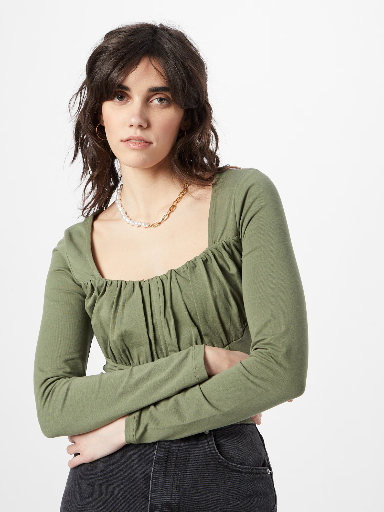 Nasty Gal Tricou kaki - Pled.ro