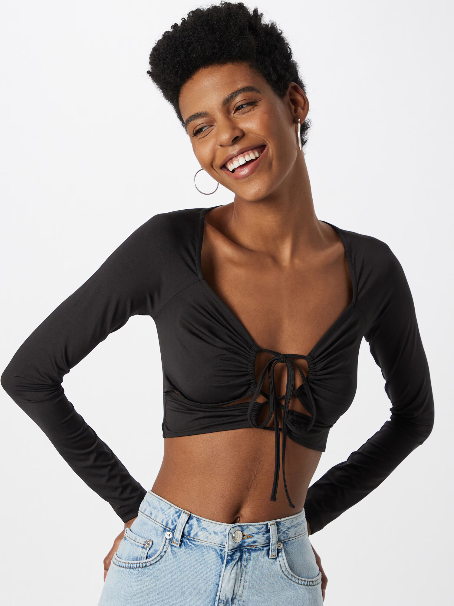 Nasty Gal Tricou negru - Pled.ro