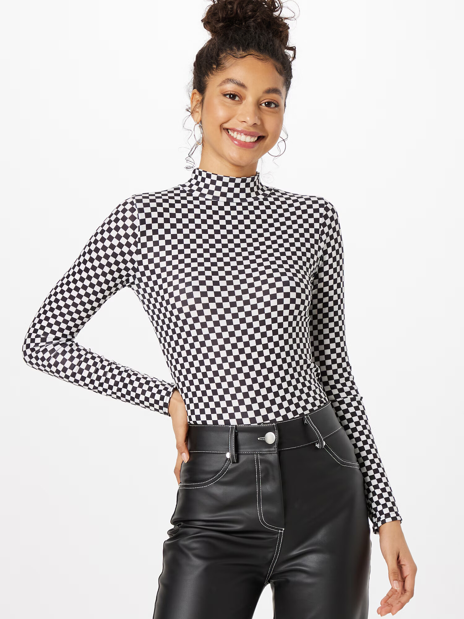 Nasty Gal Tricou negru / alb - Pled.ro