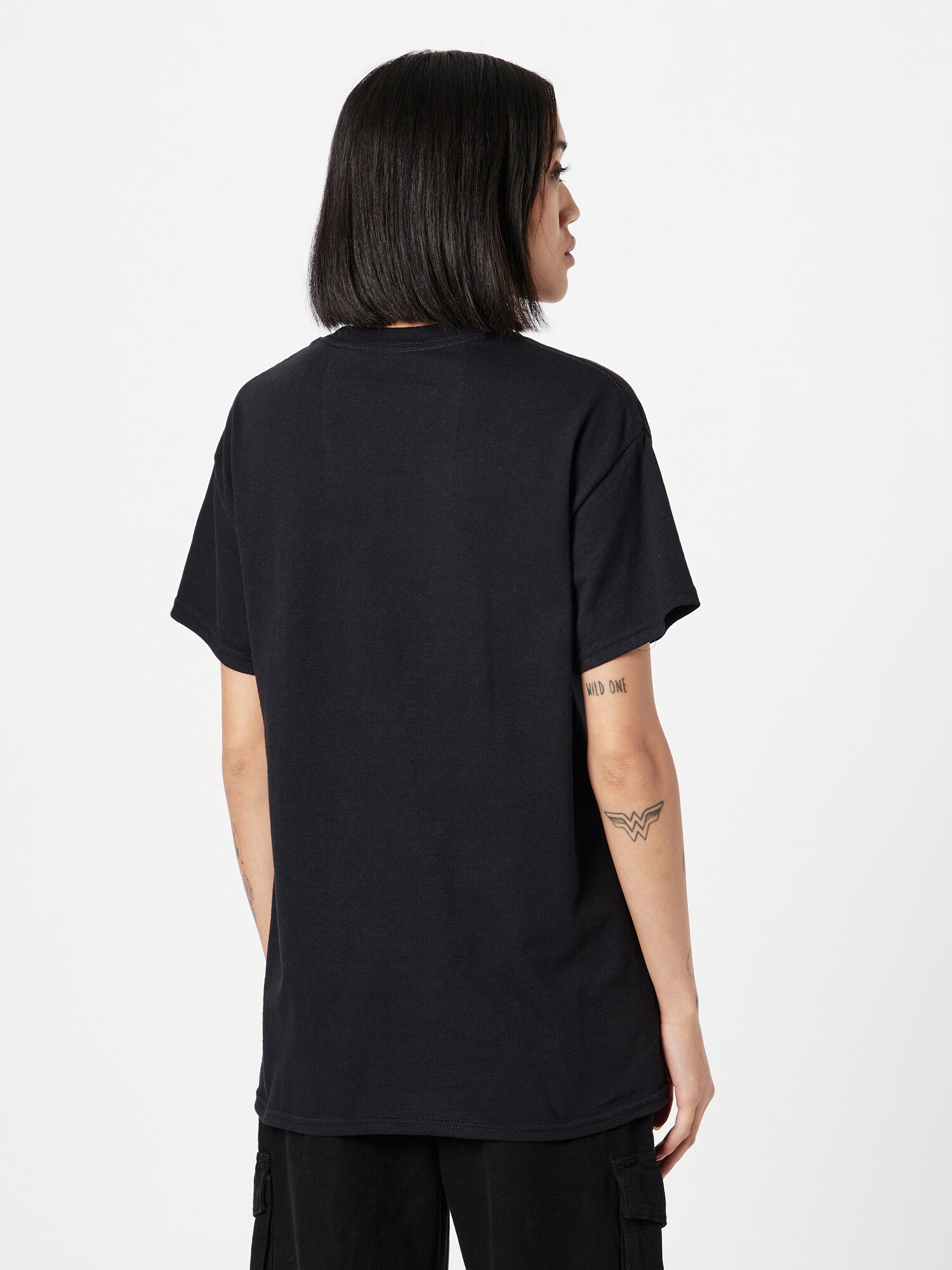 Nasty Gal Tricou roz eozină / negru - Pled.ro