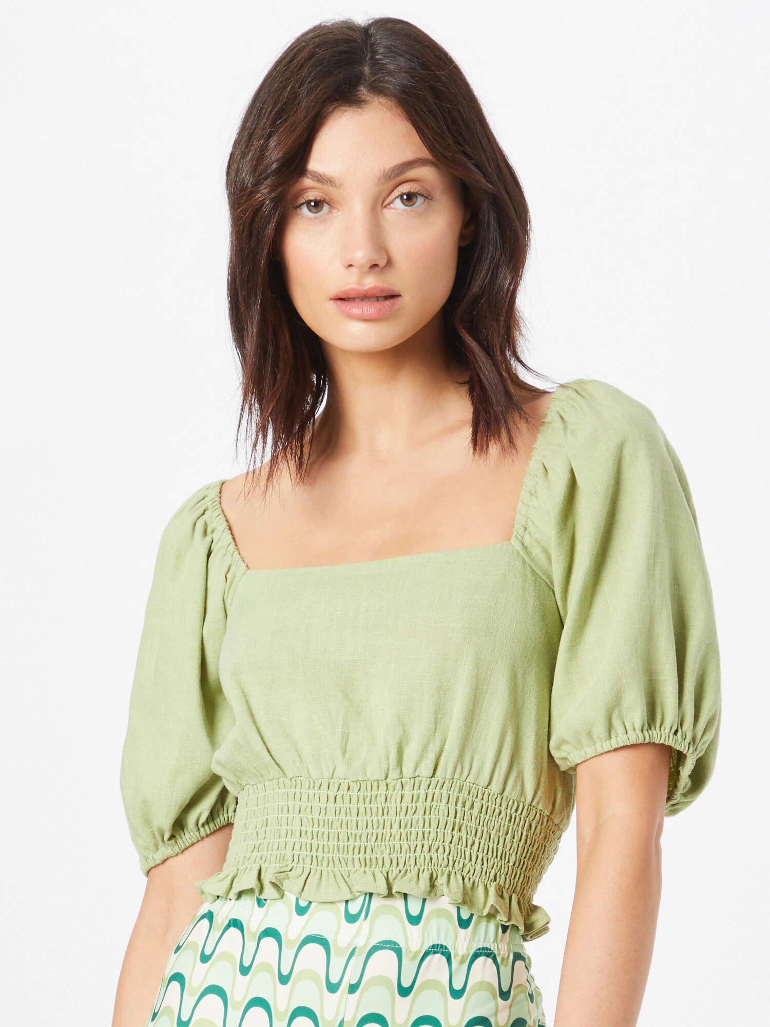 Nasty Gal Tricou verde măr - Pled.ro