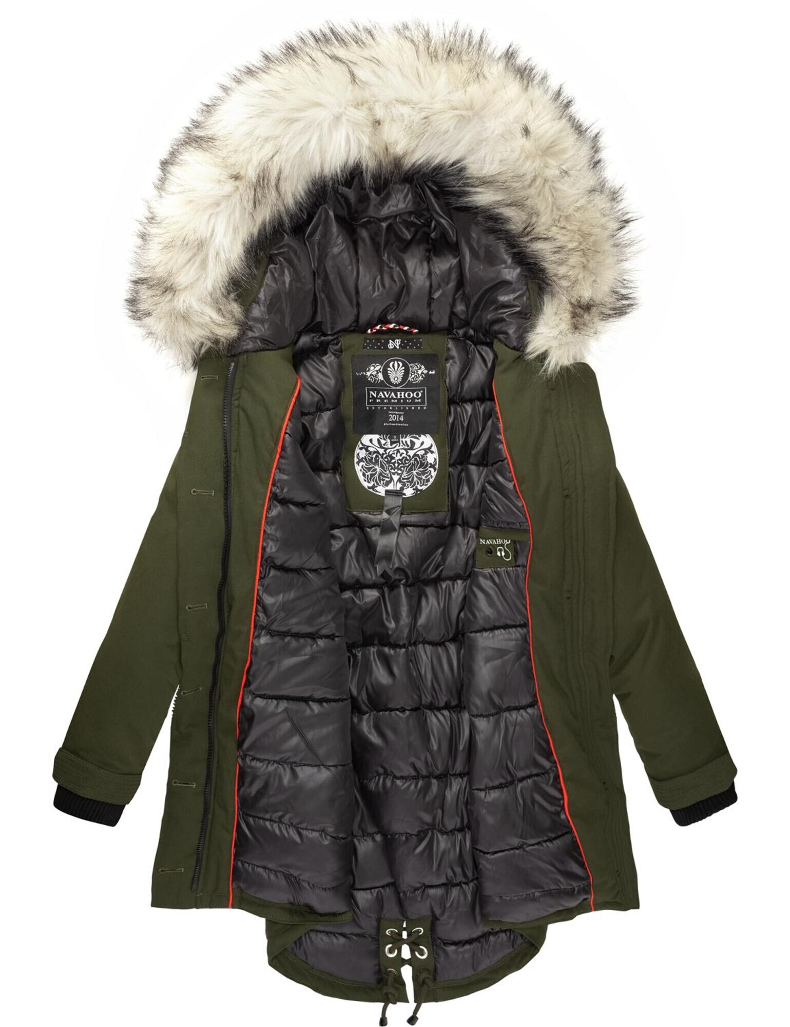 NAVAHOO Parka de iarnă crem / bleumarin / verde - Pled.ro