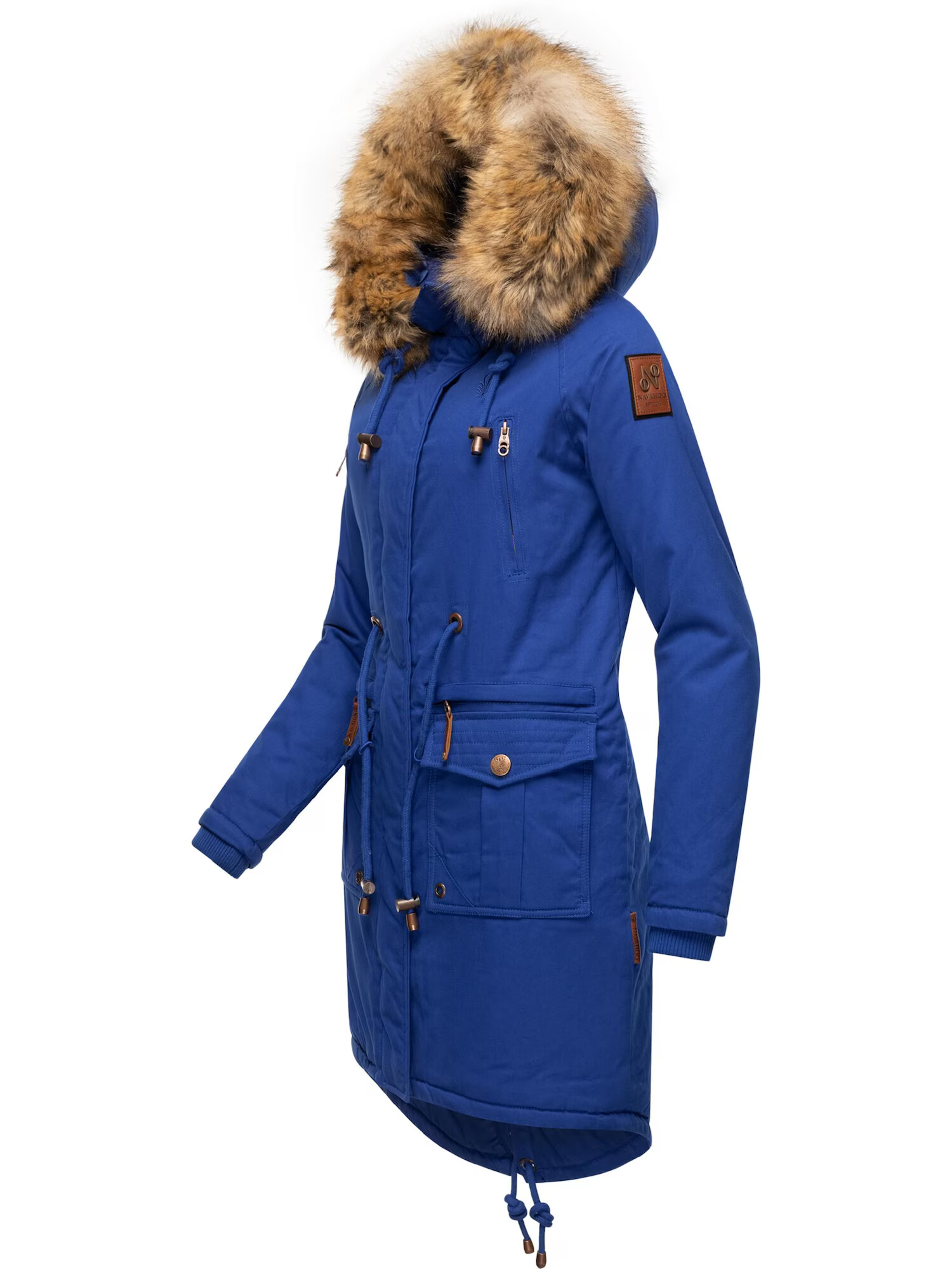 NAVAHOO Parka de iarnă 'Rosinchen' indigo / maro caramel - Pled.ro