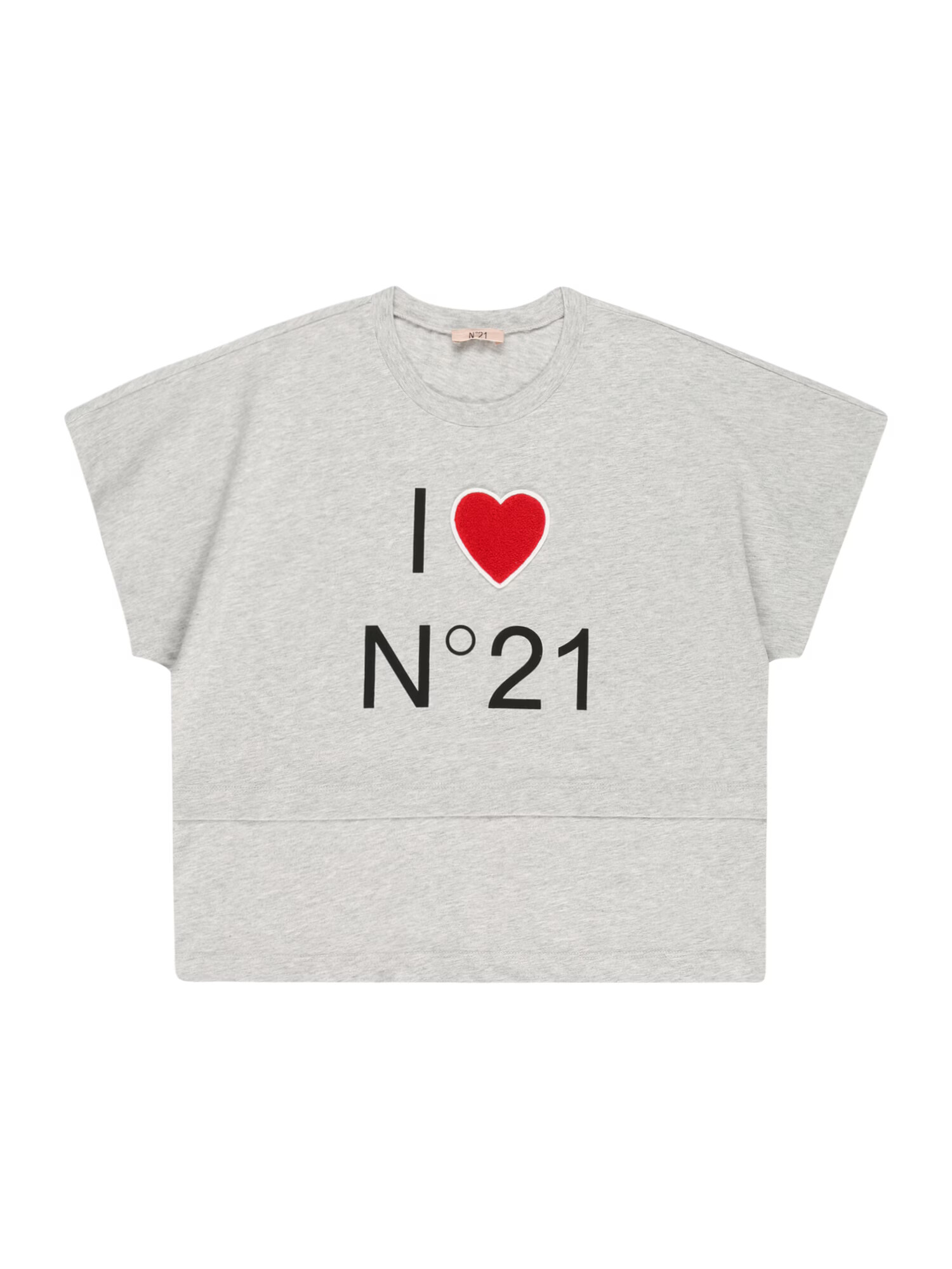 N°21 Tricou gri deschis / roșu / negru / alb - Pled.ro