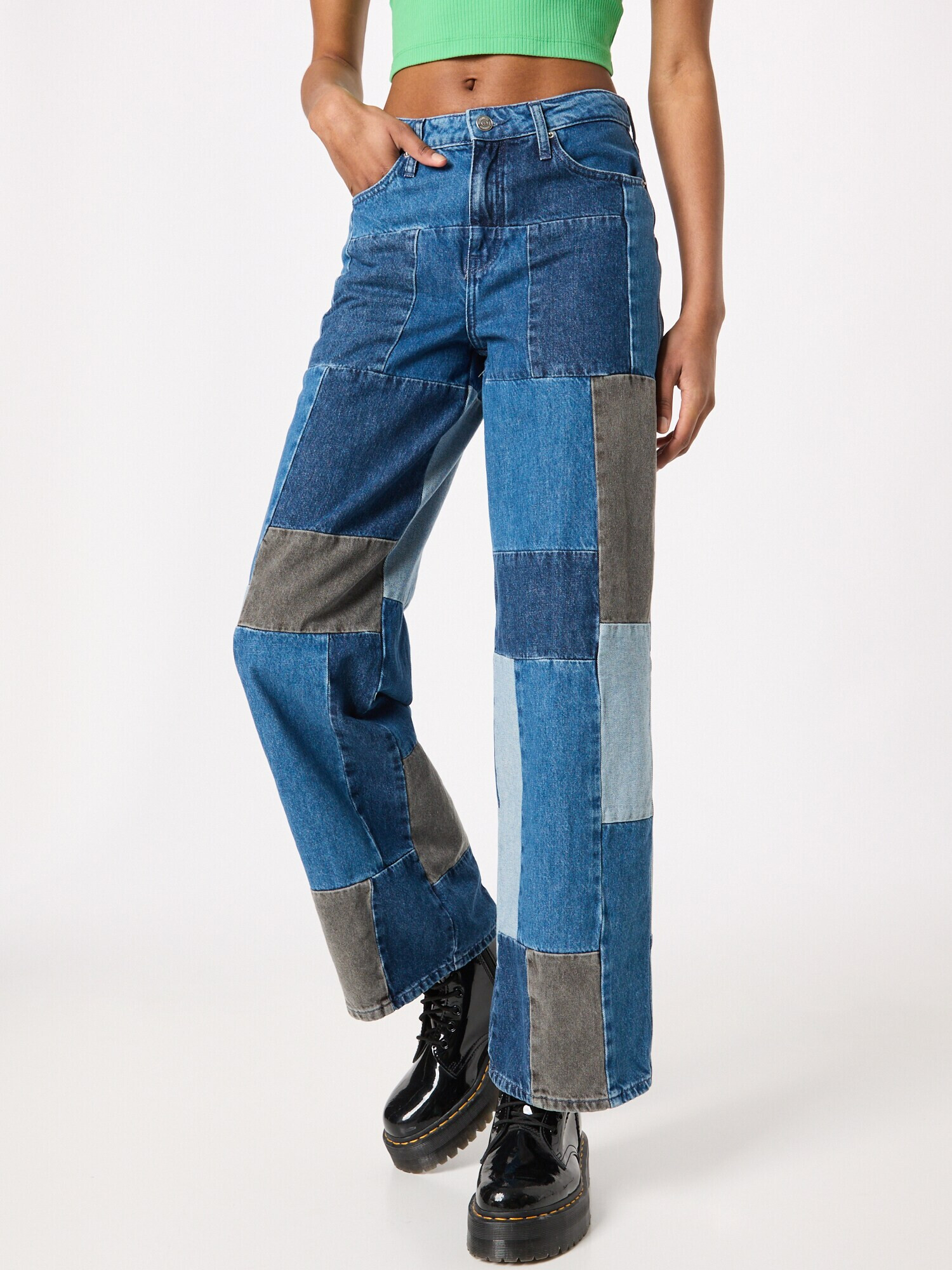 NEON & NYLON Jeans 'FREYA' albastru denim / albastru deschis / kaki - Pled.ro