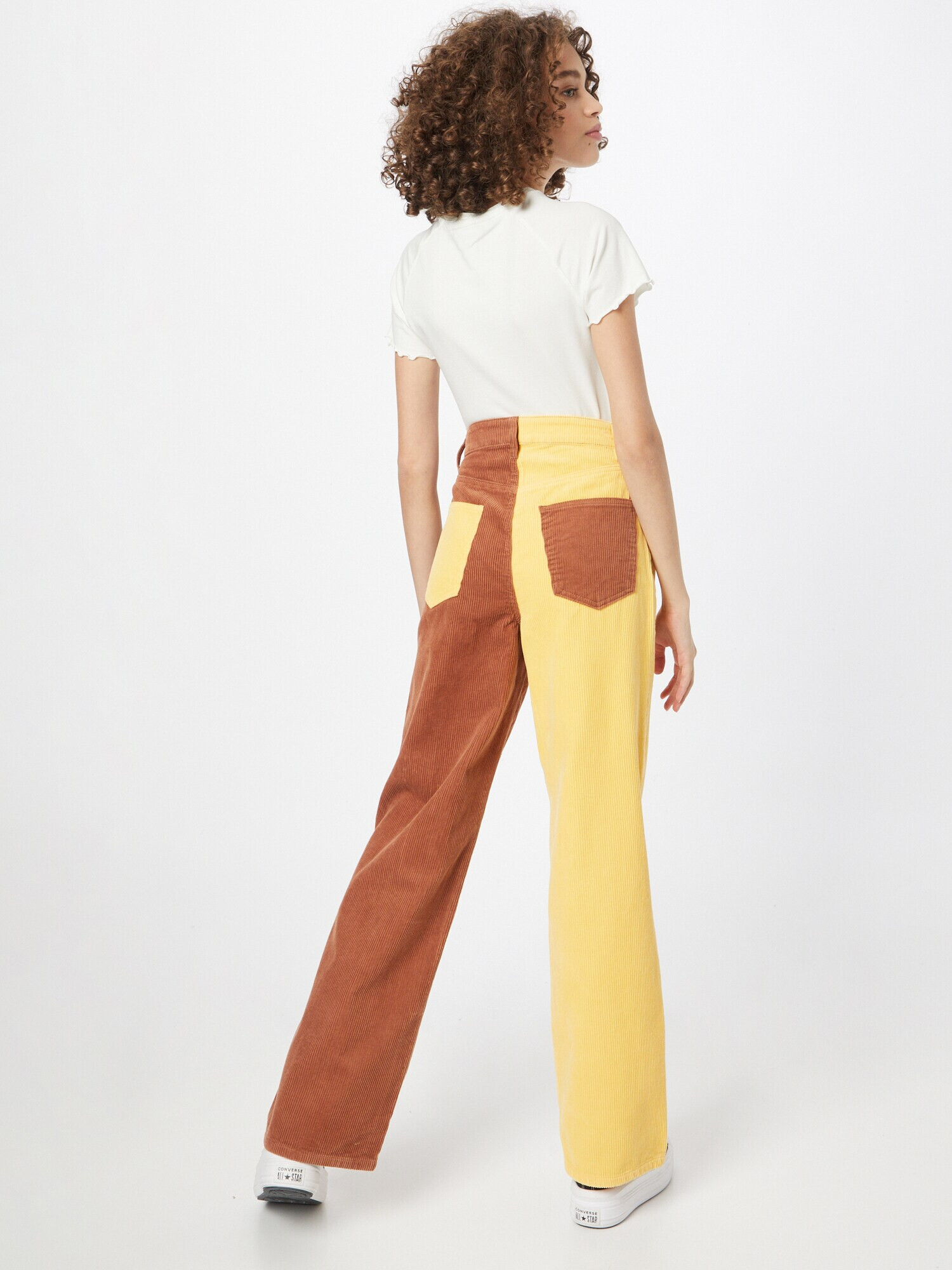 NEON & NYLON Pantaloni 'HOPE' maro / galben - Pled.ro