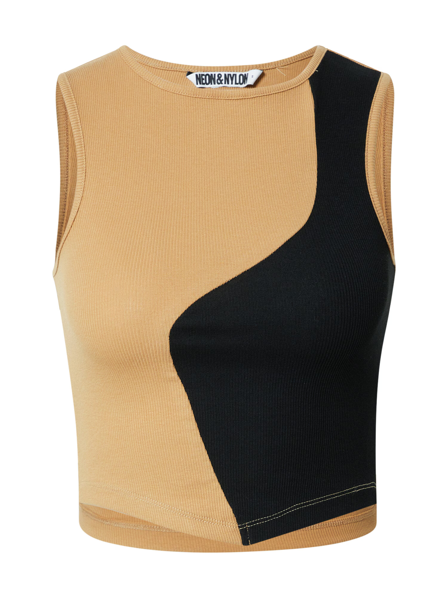 NEON & NYLON Top 'KENYA' maro cămilă / negru - Pled.ro