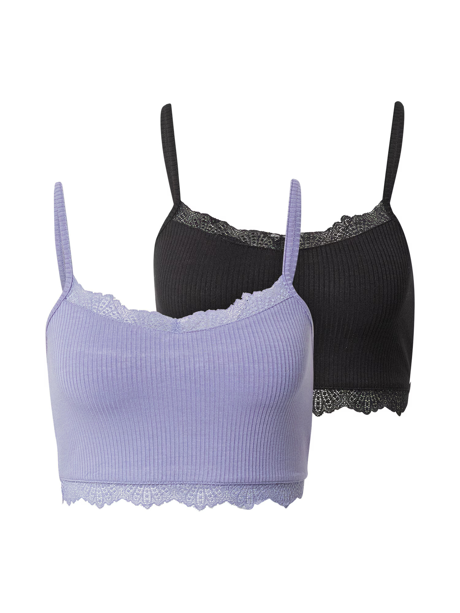 NEON & NYLON Top 'MADDIE' mov liliachiu / negru - Pled.ro