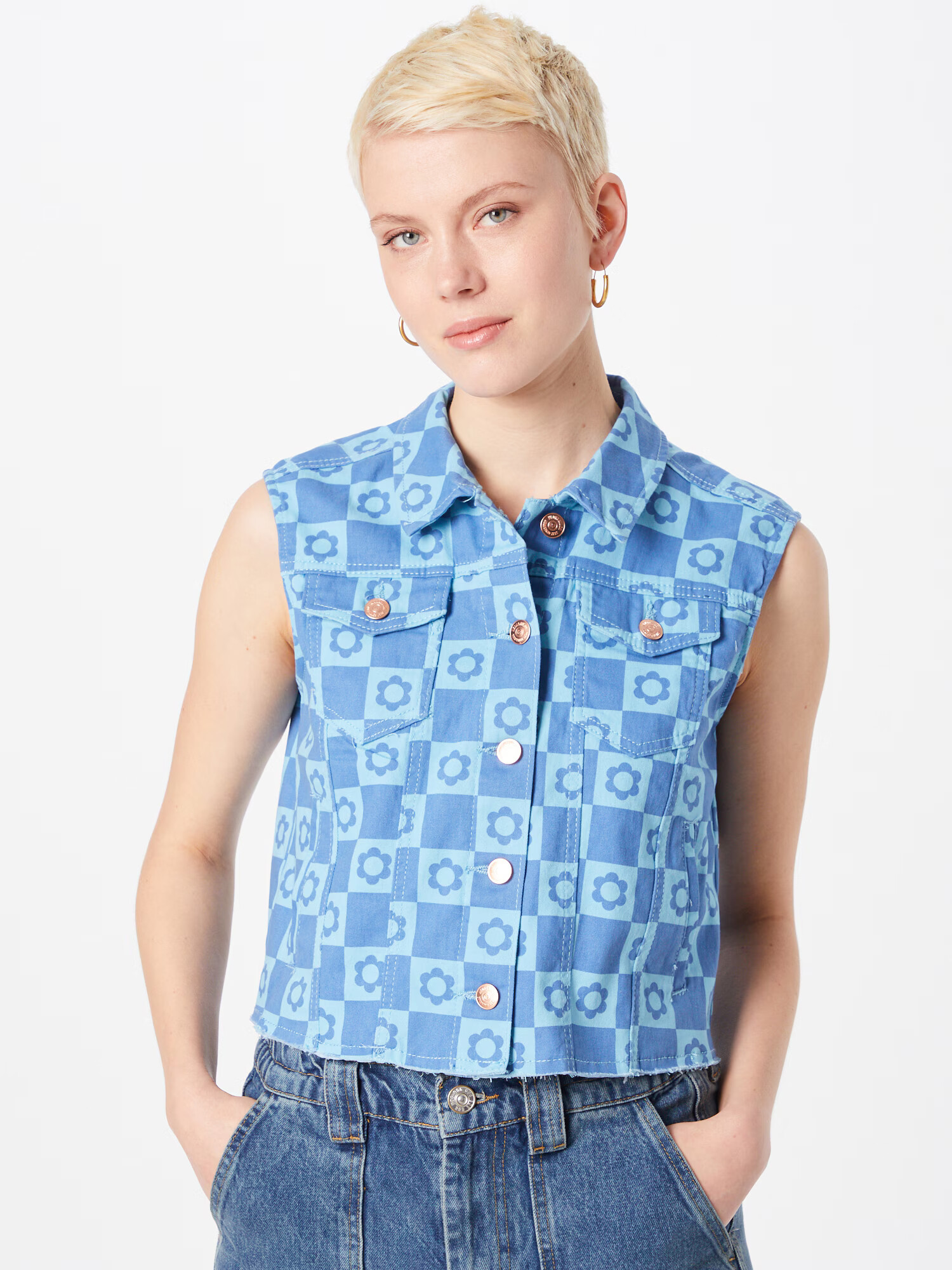 NEON & NYLON Vestă 'CRASH-TRISH' albastru denim / albastru deschis - Pled.ro