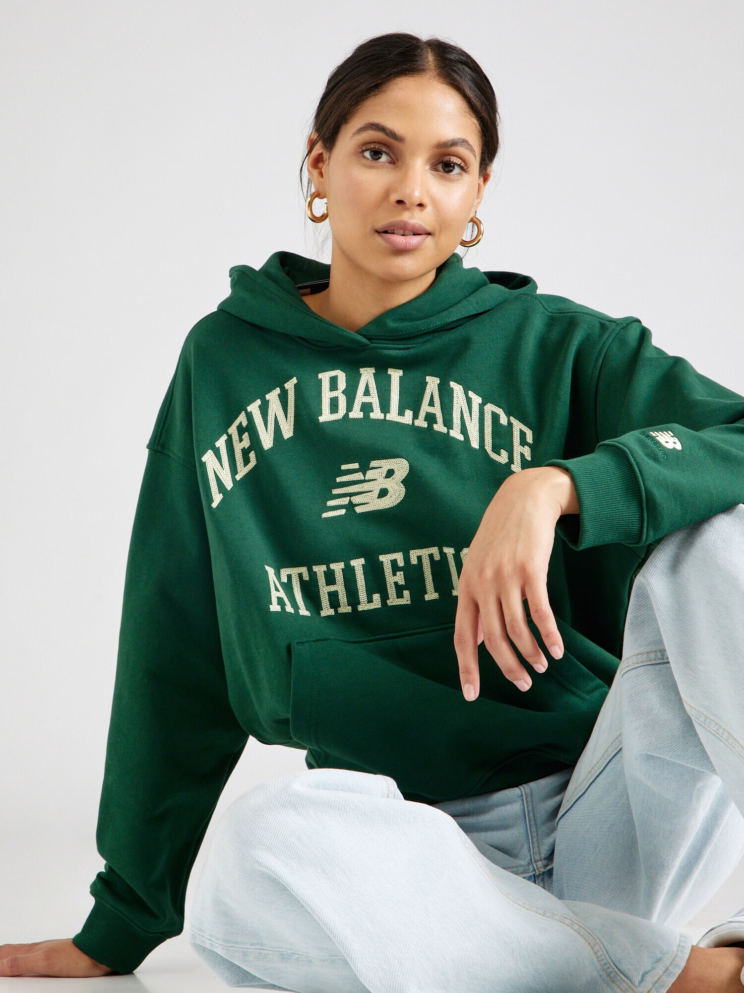 new balance Bluză de molton bej / verde iarbă - Pled.ro