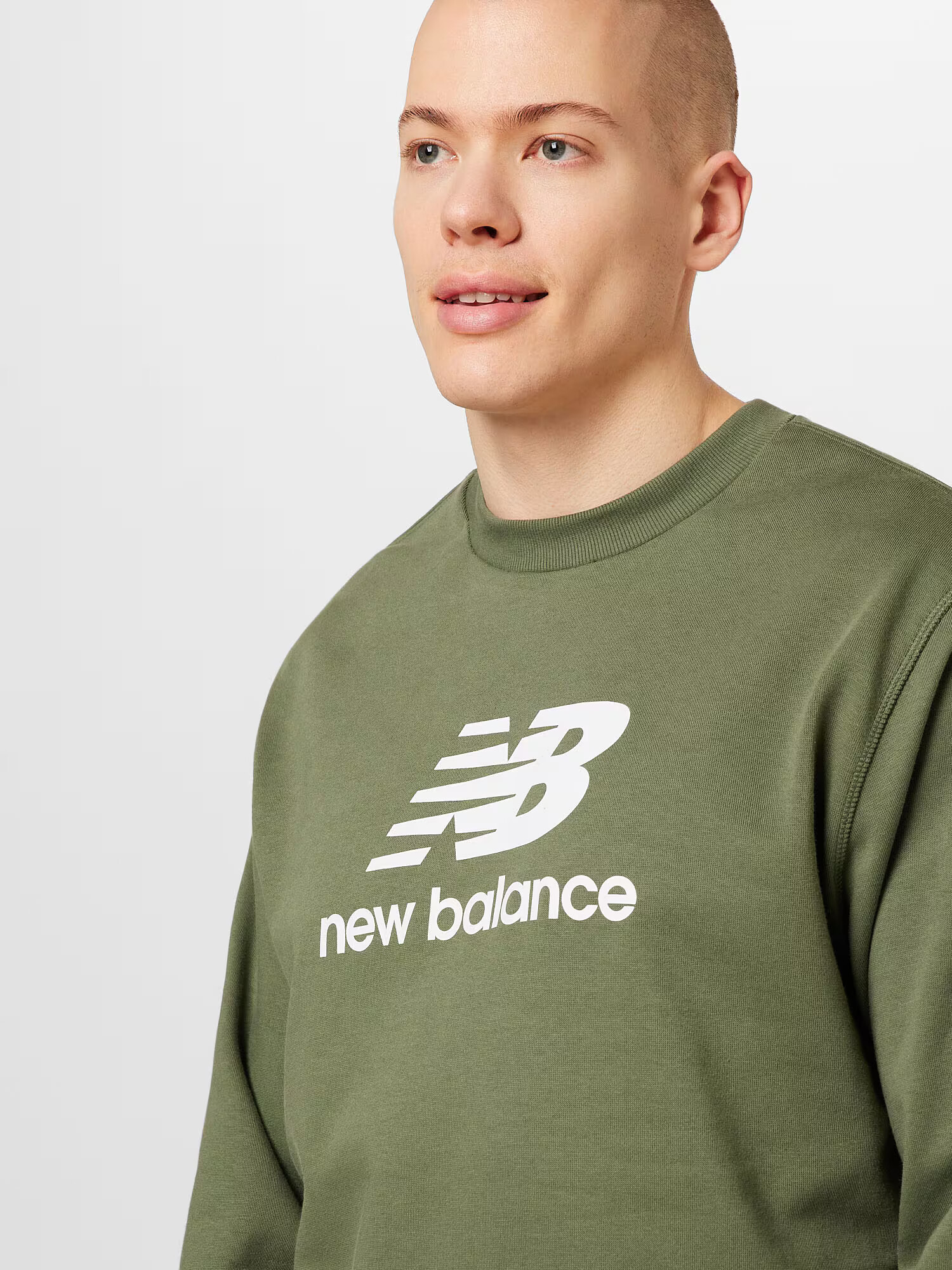 new balance Bluză de molton kaki / alb - Pled.ro