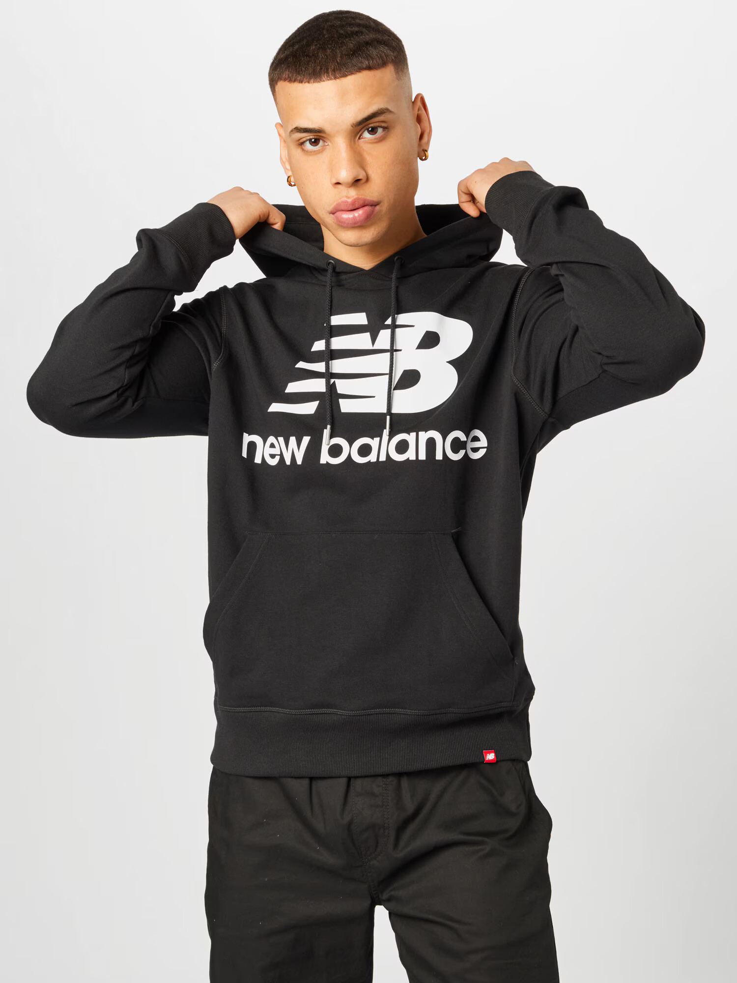 new balance Bluză de molton negru / alb - Pled.ro