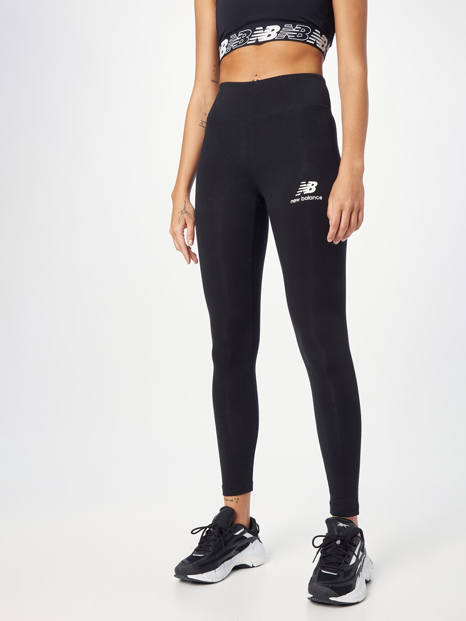 new balance Leggings negru / alb - Pled.ro