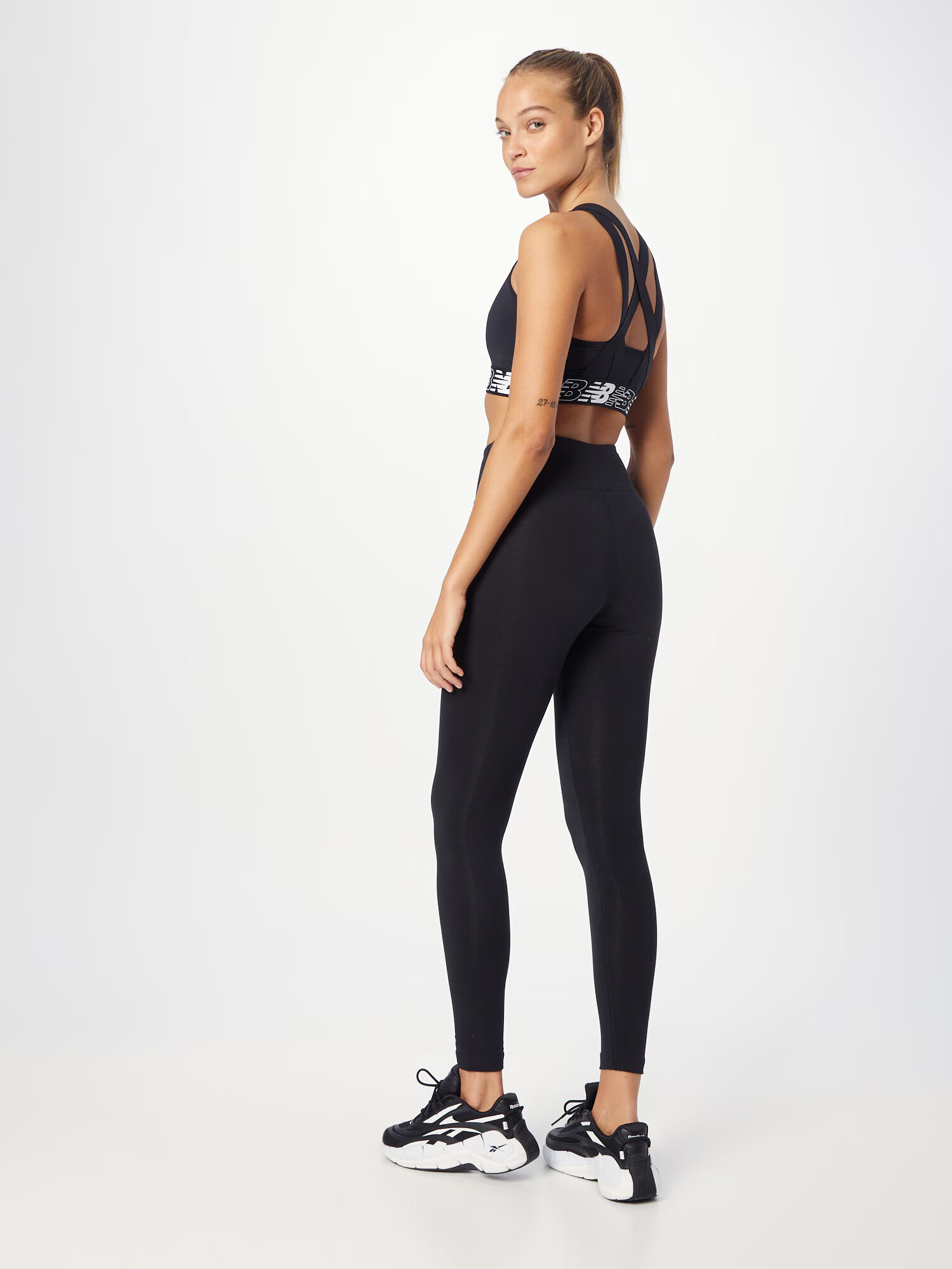 new balance Leggings negru / alb - Pled.ro