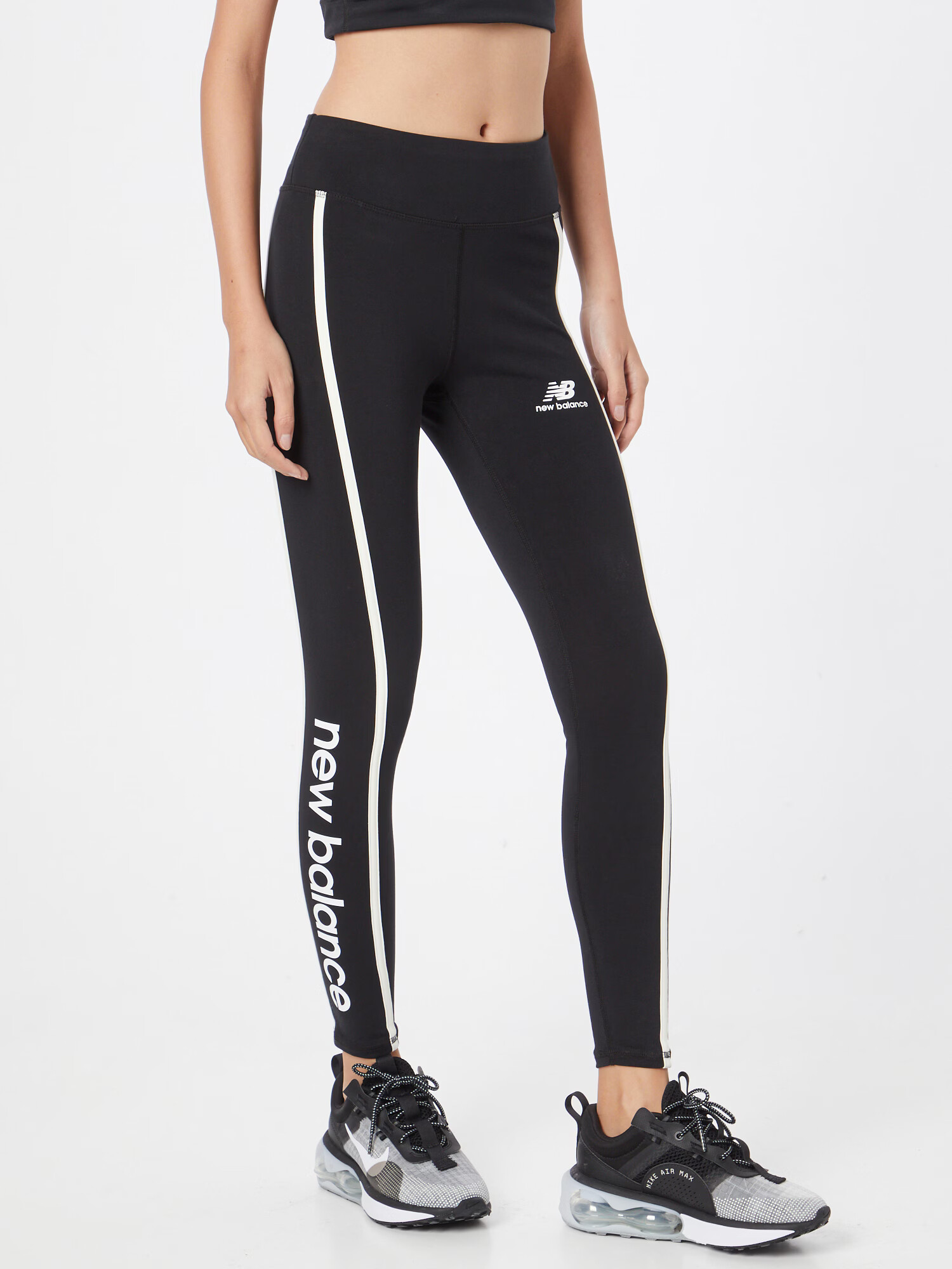 new balance Leggings negru / alb - Pled.ro