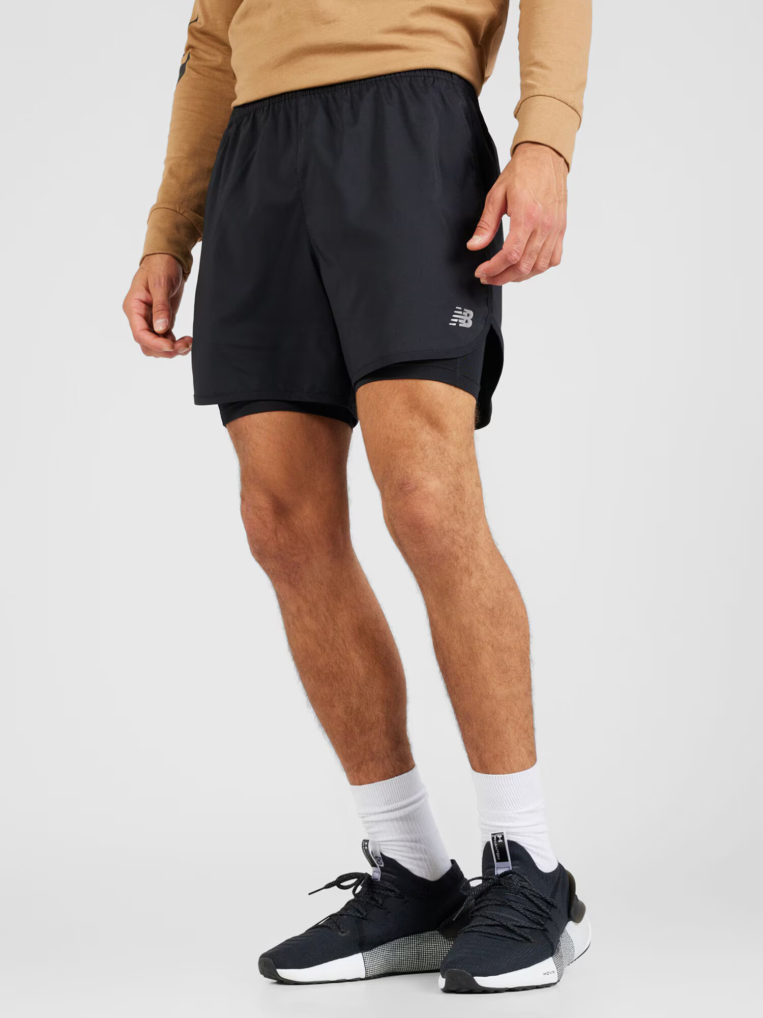 new balance Pantaloni sport 'Accelerate Pacer' negru / alb - Pled.ro