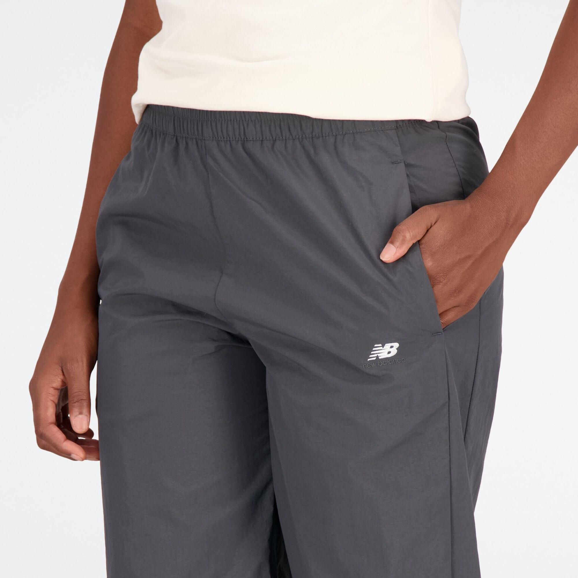 new balance Pantaloni sport gri / alb - Pled.ro