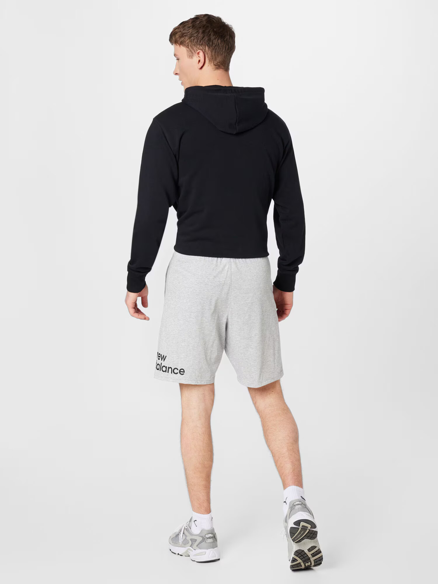 new balance Pantaloni sport gri deschis / negru - Pled.ro