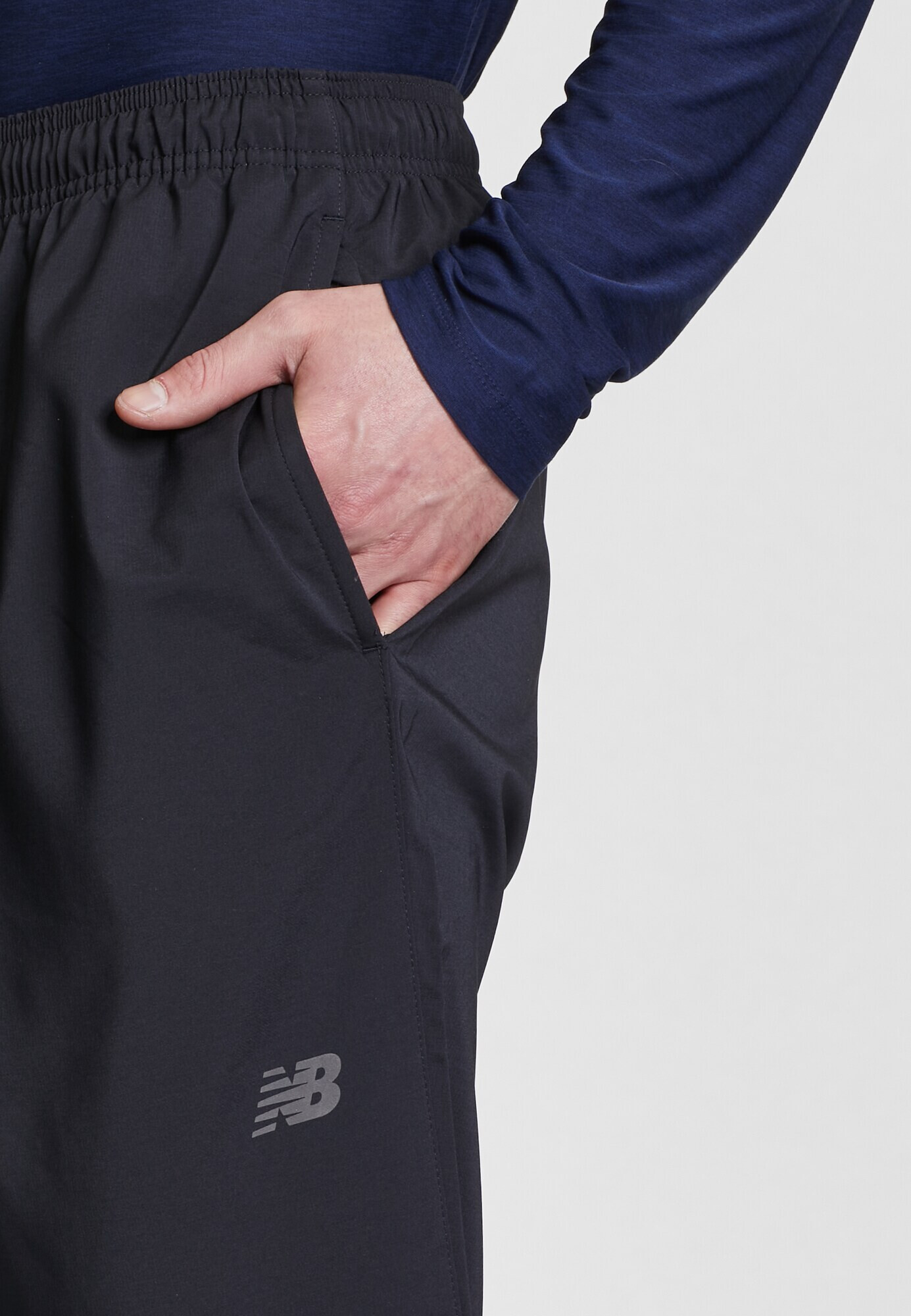 new balance Pantaloni sport 'Stretch Woven' gri deschis / negru - Pled.ro