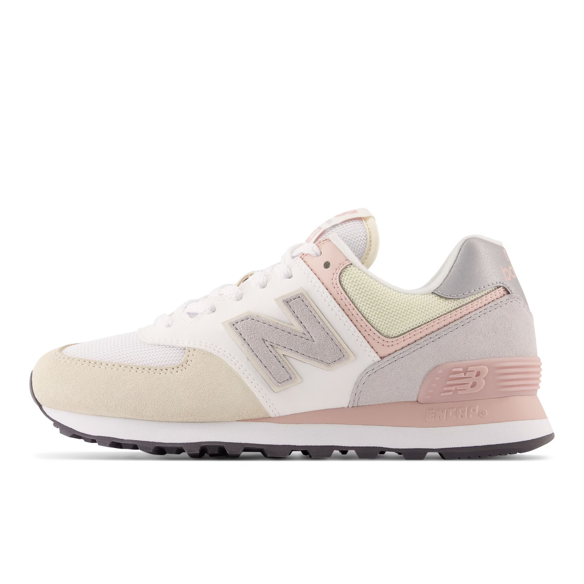 new balance Sneaker low '574' nisipiu / gri argintiu / roz pastel / alb - Pled.ro