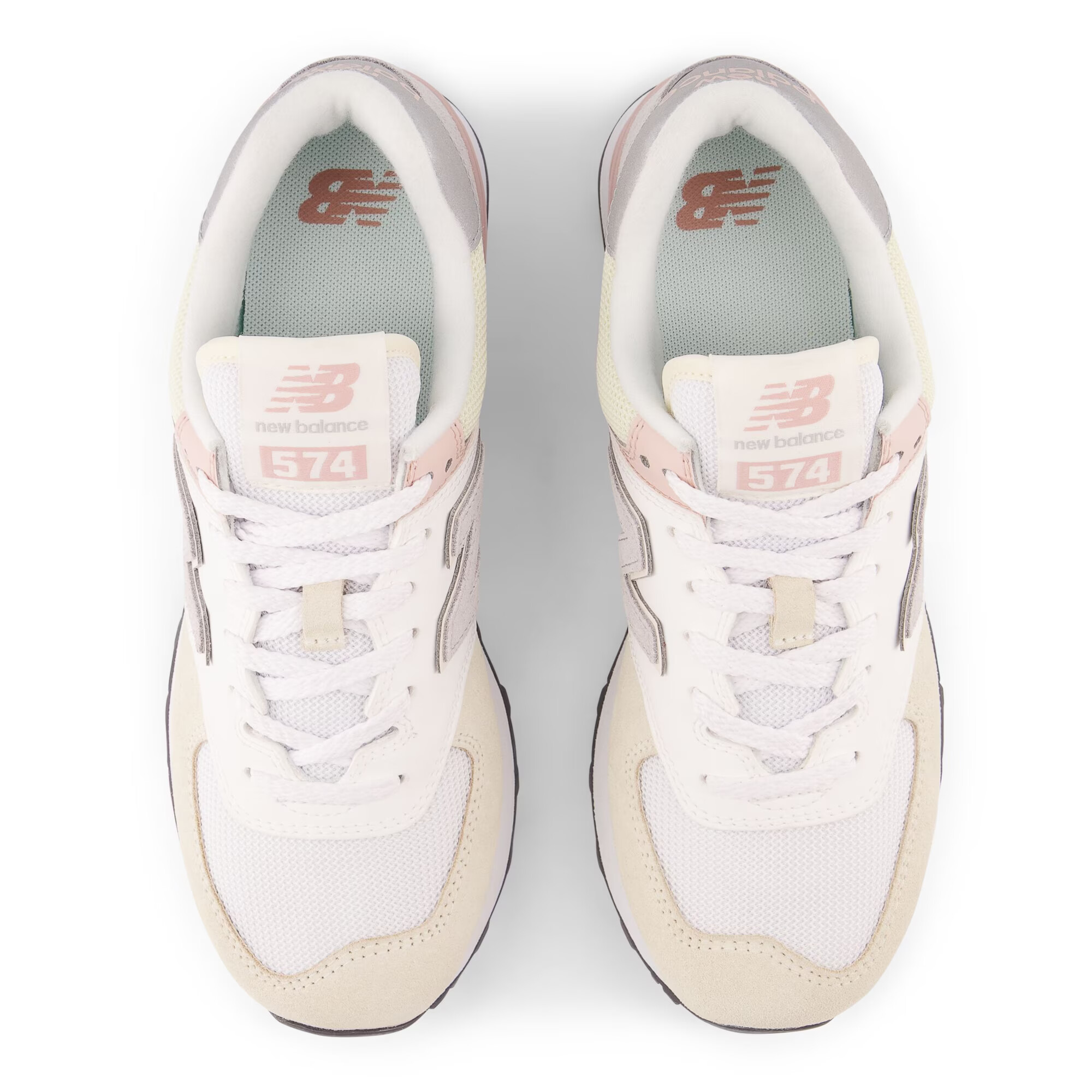 new balance Sneaker low '574' nisipiu / gri argintiu / roz pastel / alb - Pled.ro