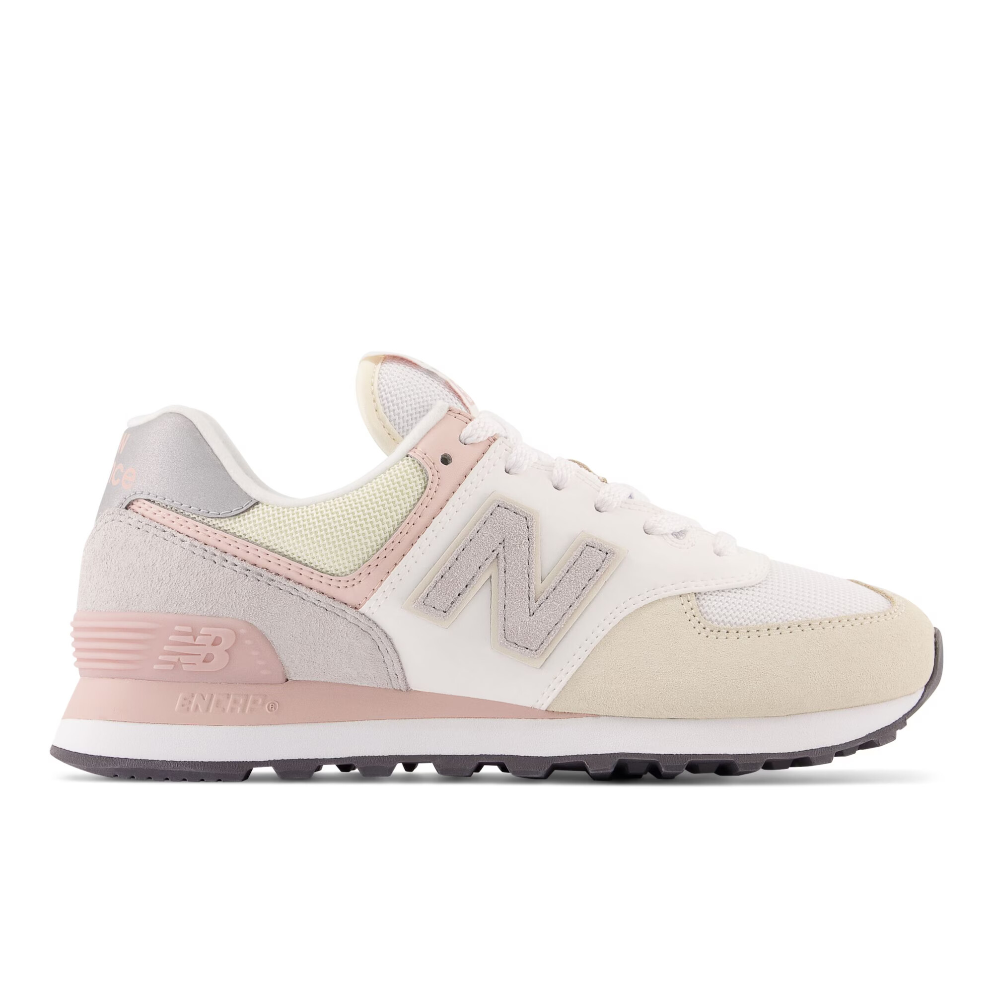 new balance Sneaker low '574' nisipiu / gri argintiu / roz pastel / alb - Pled.ro