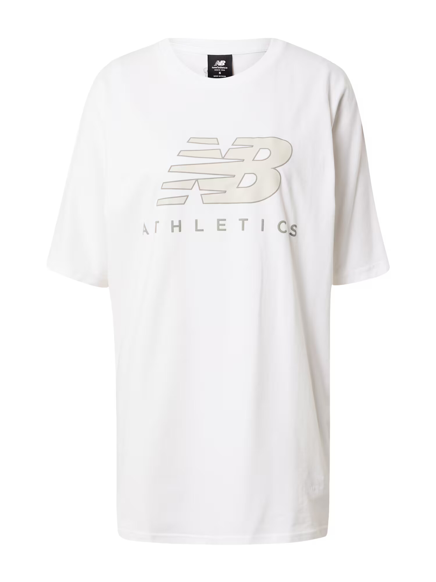 new balance Tricou 'Athletics' crem / gri / alb - Pled.ro