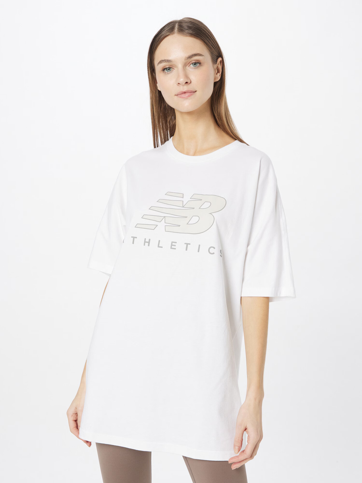 new balance Tricou 'Athletics' crem / gri / alb - Pled.ro