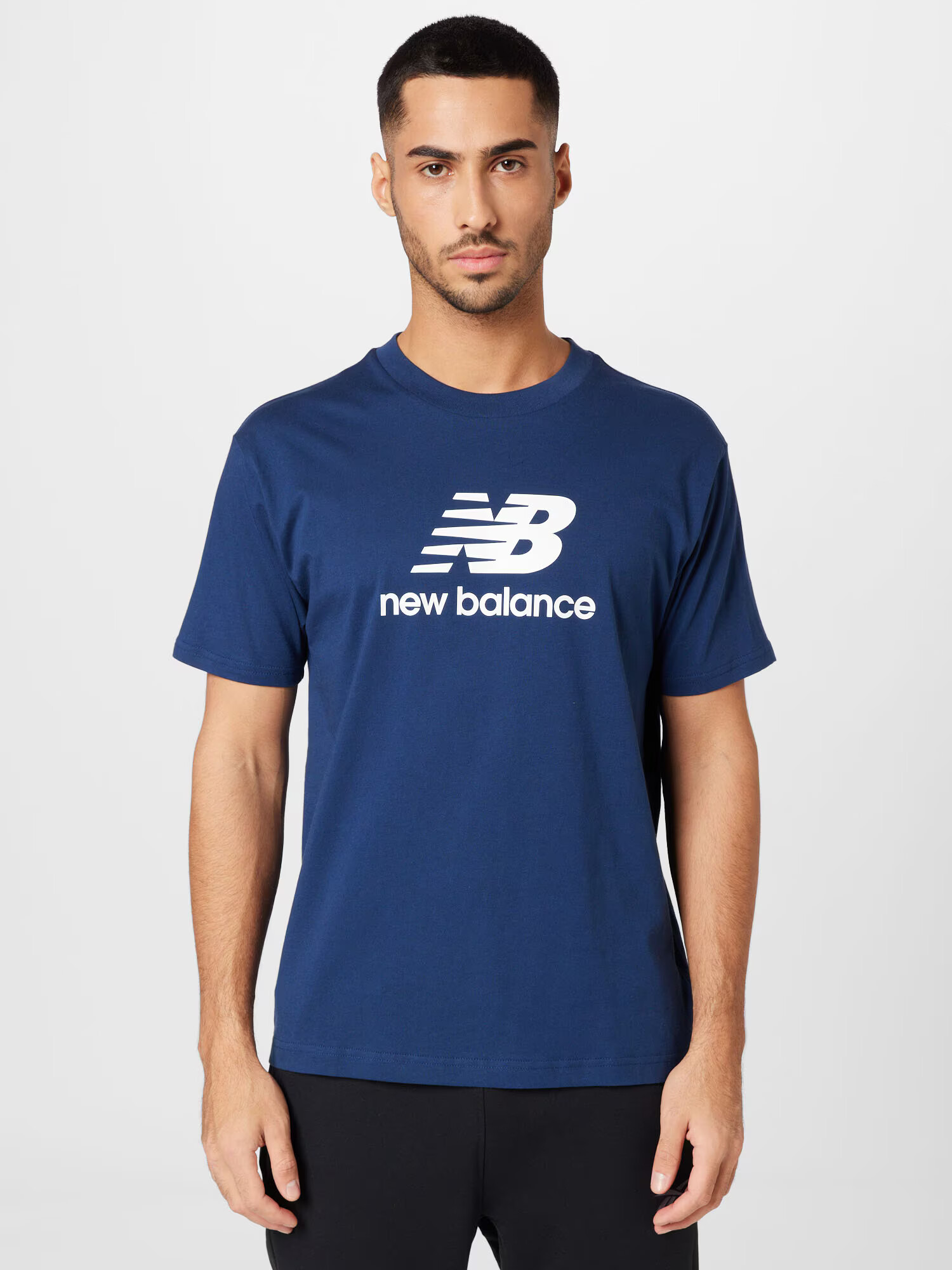 new balance Tricou bleumarin / alb - Pled.ro