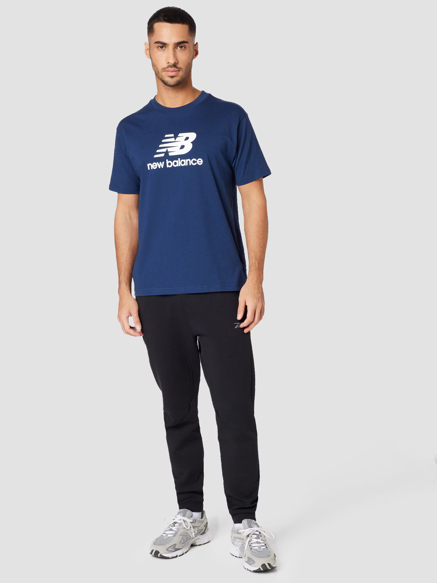 new balance Tricou bleumarin / alb - Pled.ro