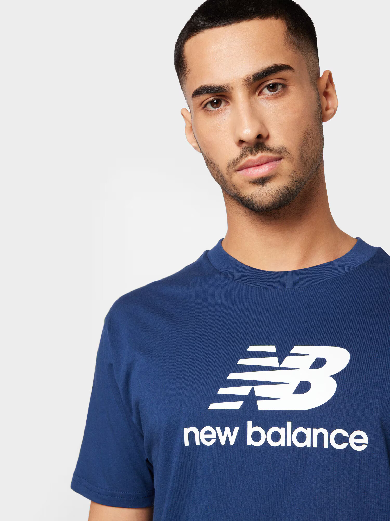 new balance Tricou bleumarin / alb - Pled.ro