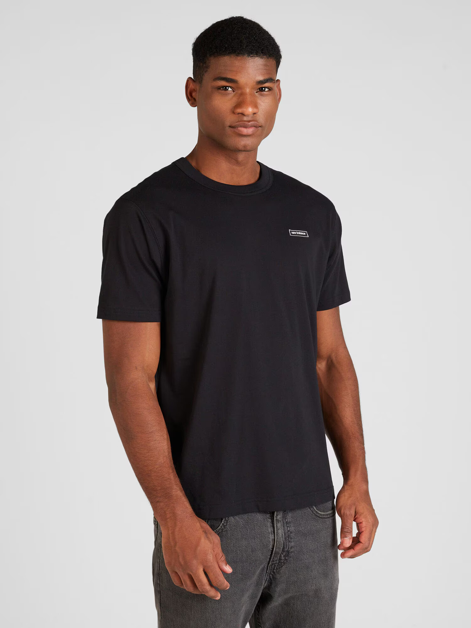 new balance Tricou 'Essentials' negru / alb - Pled.ro