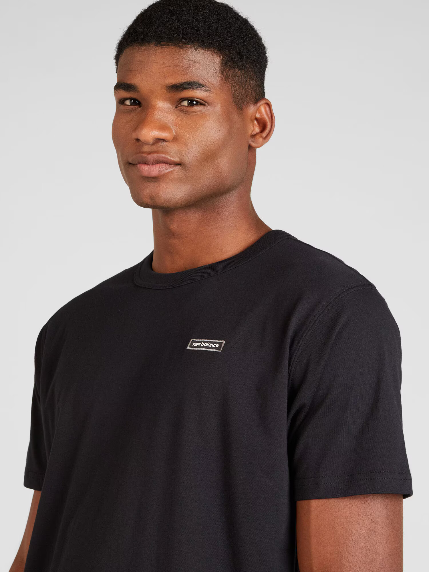 new balance Tricou 'Essentials' negru / alb - Pled.ro