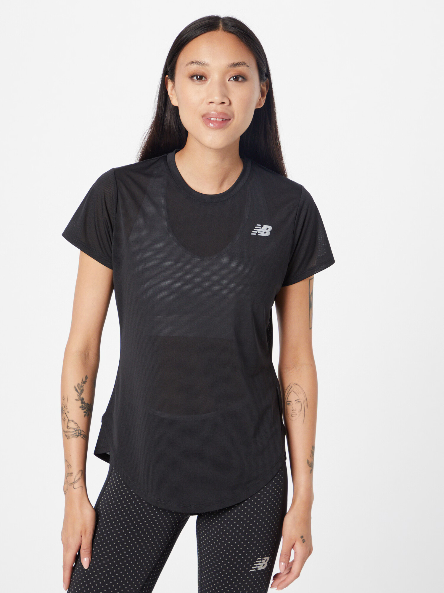 new balance Tricou funcțional 'Accelerate' negru / alb - Pled.ro