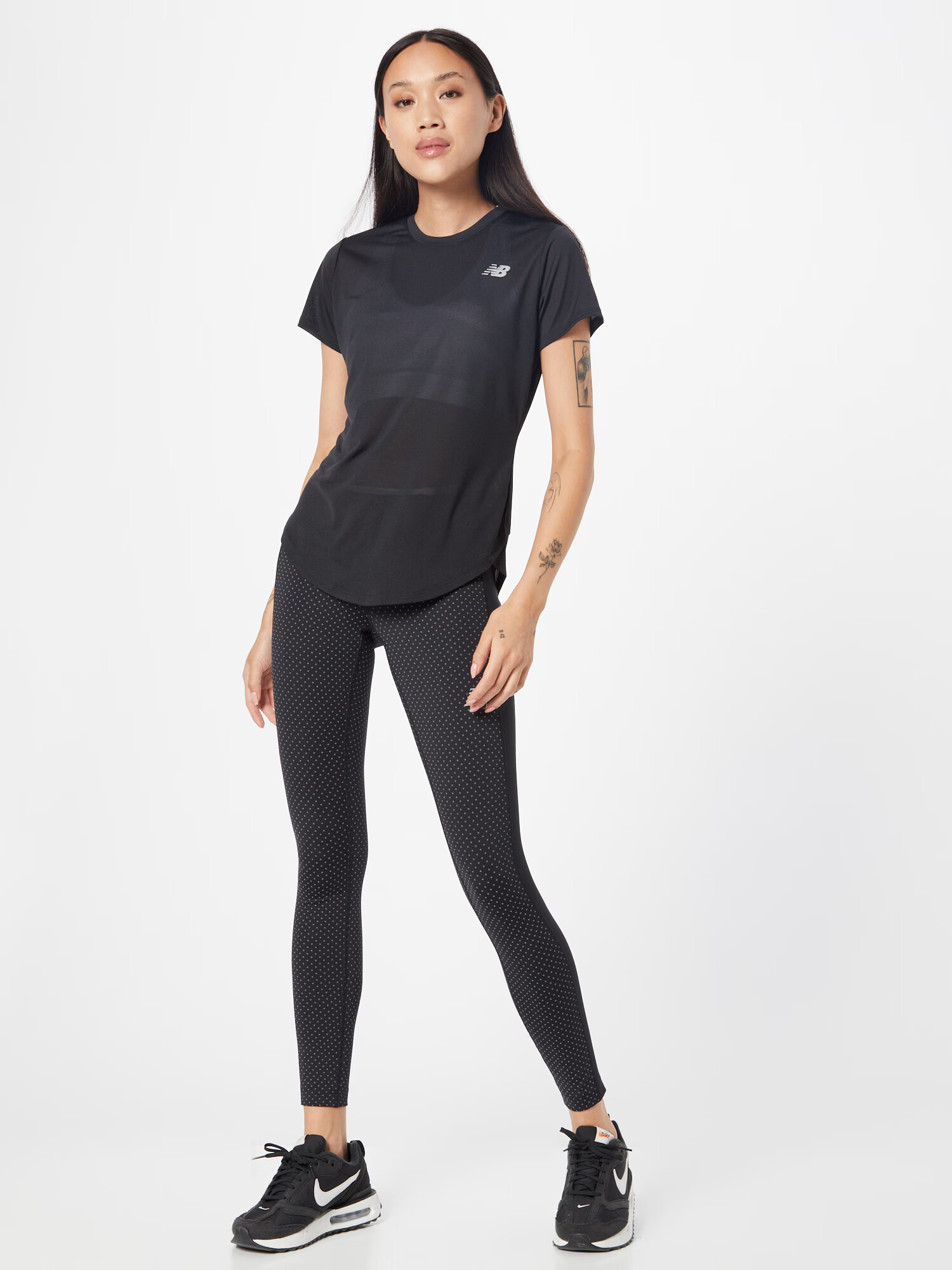 new balance Tricou funcțional 'Accelerate' negru / alb - Pled.ro